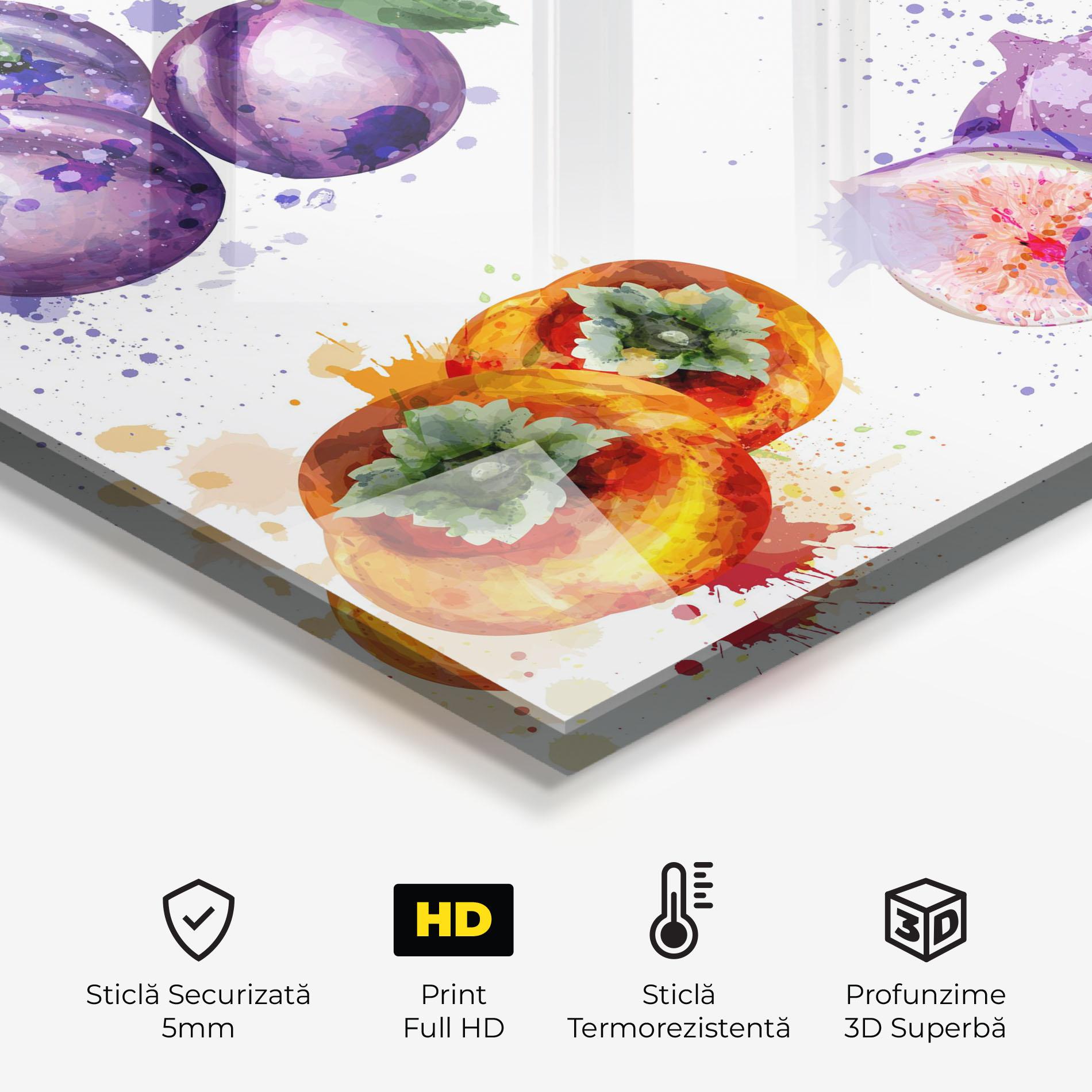 Panou Sticla Bucatarie Fruits Art mockup 2