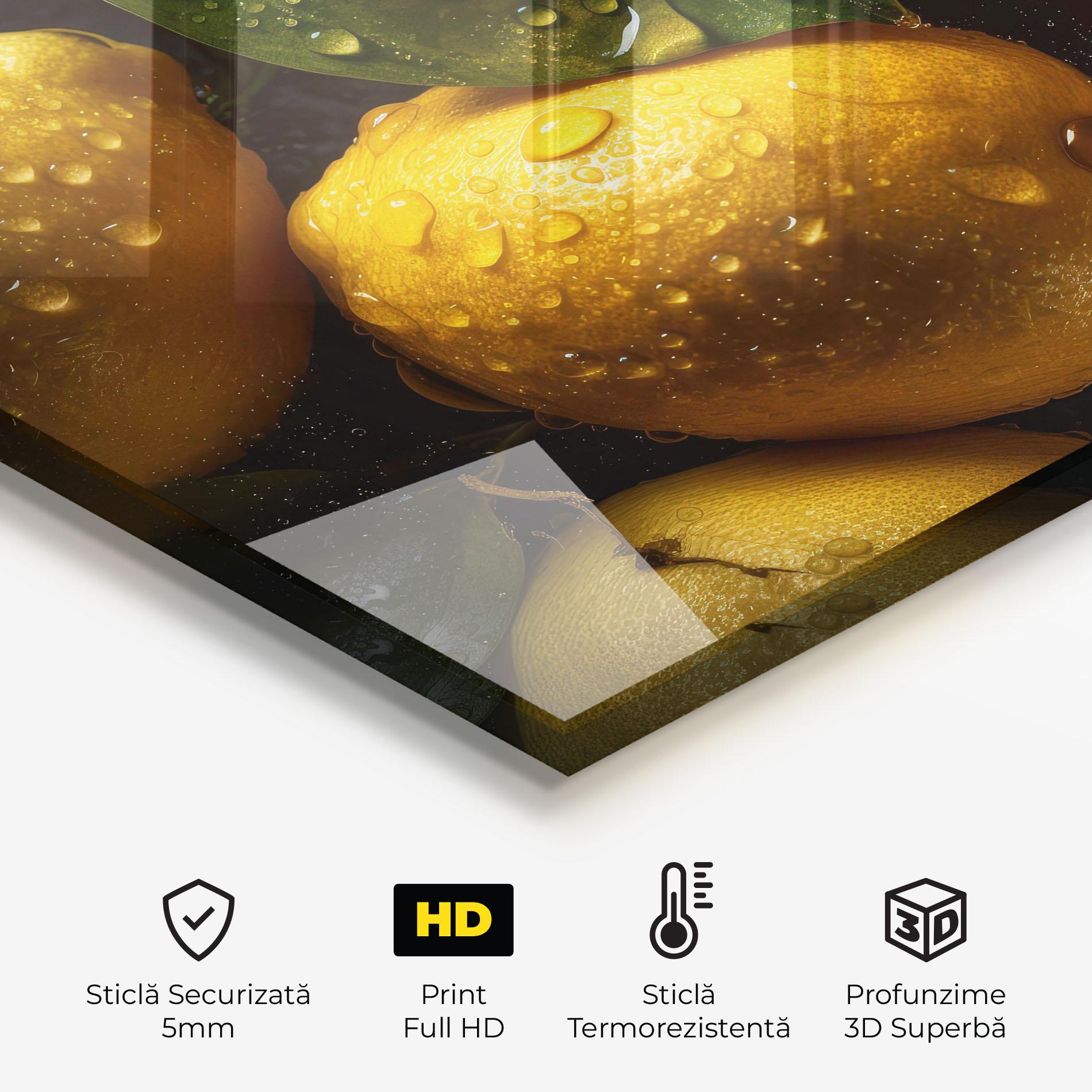 Panou Sticla Bucatarie Lemon After Rain mockup 2