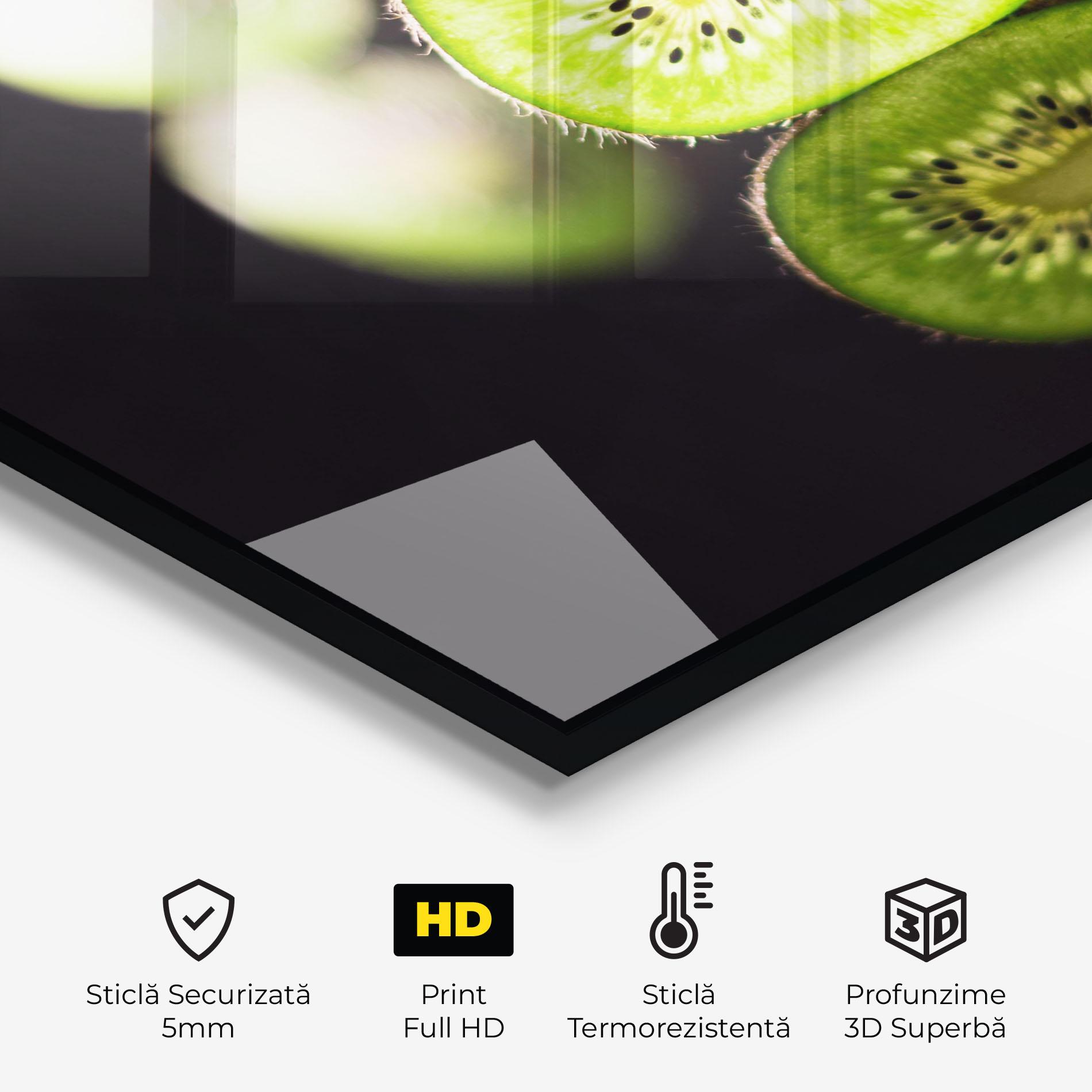 Panou Sticla Bucatarie Light On Kiwi Slice mockup 2