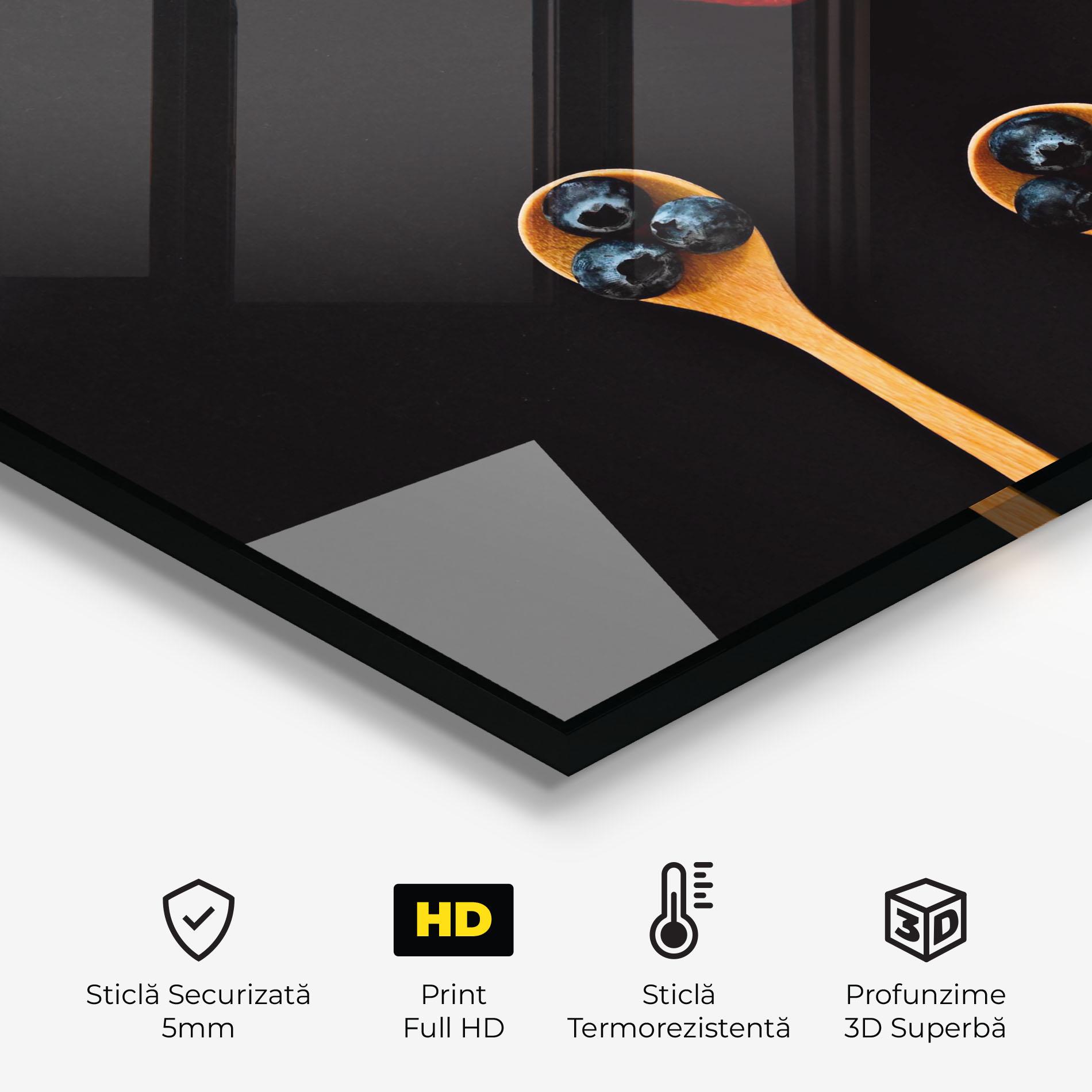 Panou Sticla Bucatarie Strawberries And Blueberries mockup 2