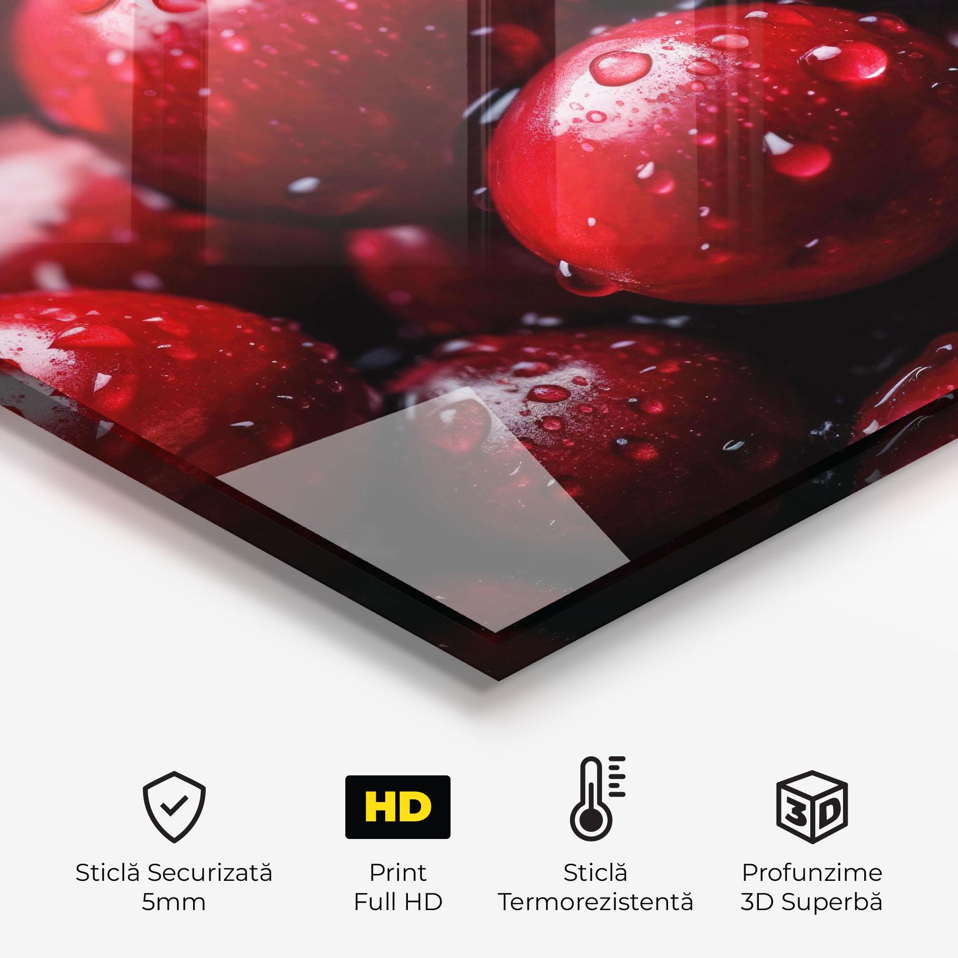 Panou Sticla Bucatarie Wet Cranberries mockup 2