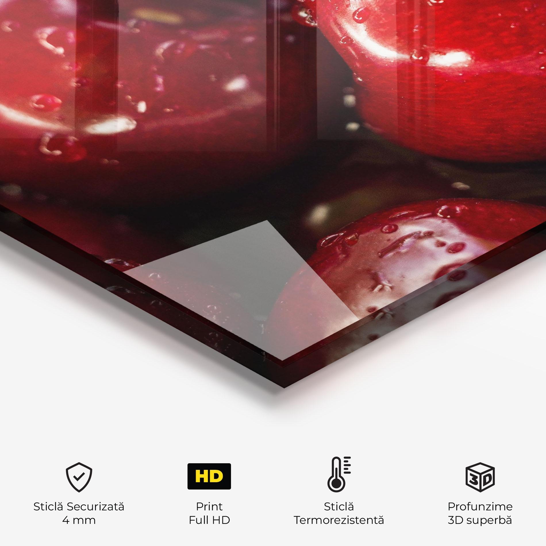 Panou Sticla Bucatarie Cherries mockup 2