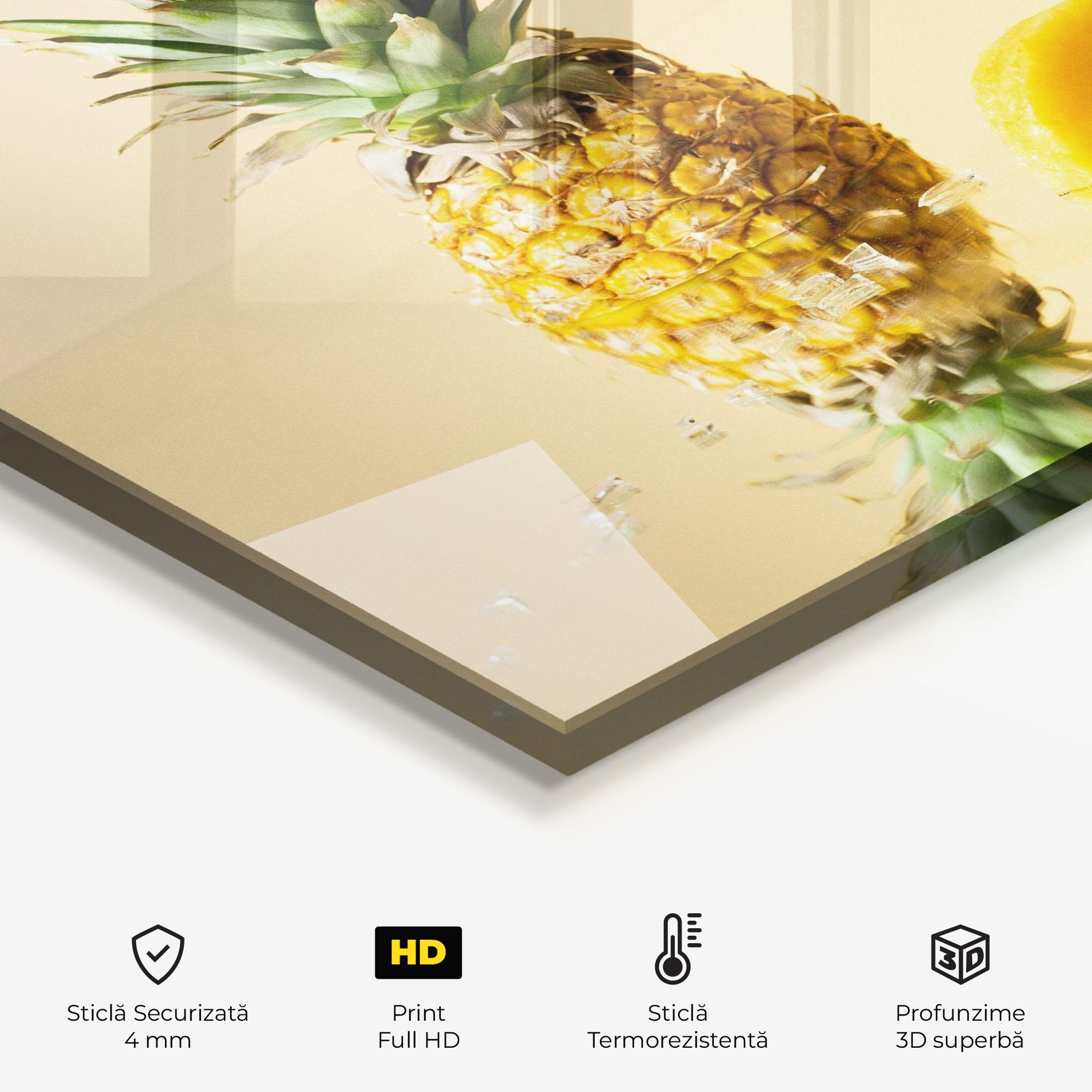 Panou Sticla Bucatarie Cut Pineapple mockup 2
