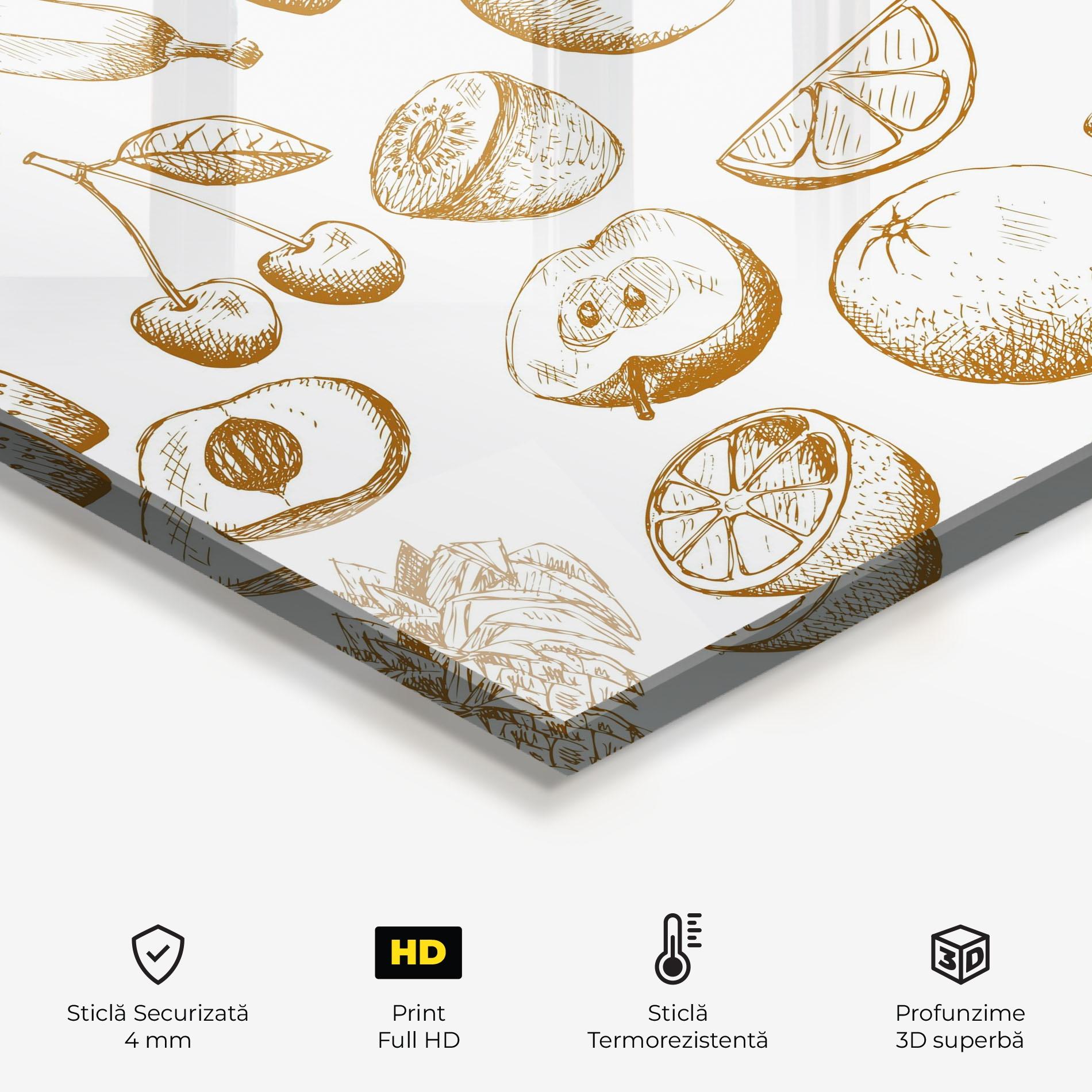 Panou Sticla Bucatarie Floating Fruits mockup 2
