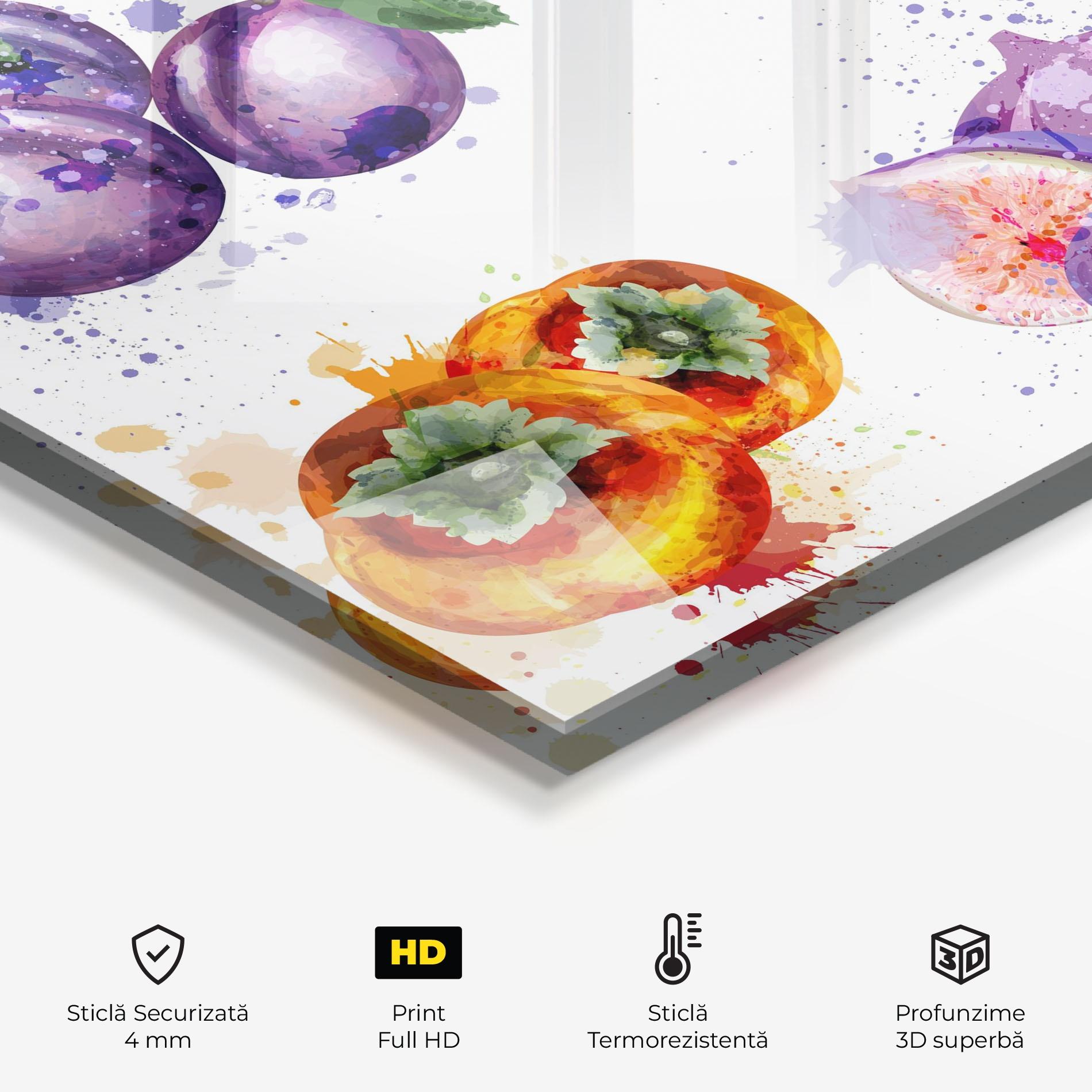 Panou Sticla Bucatarie Fruits Art mockup 2