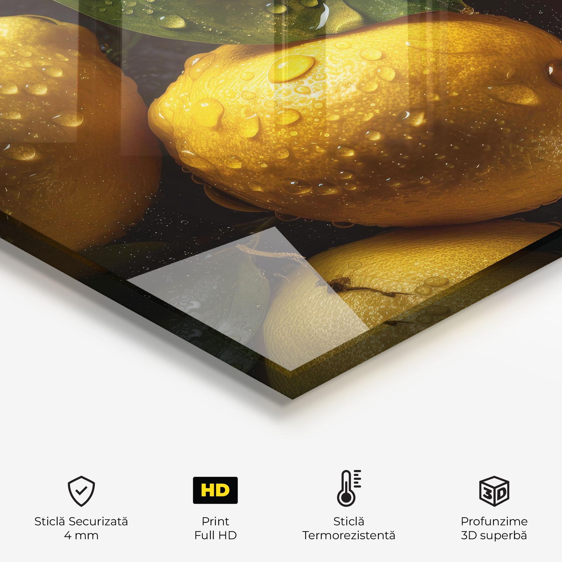 Panou Sticla Bucatarie Lemon After Rain mockup 2