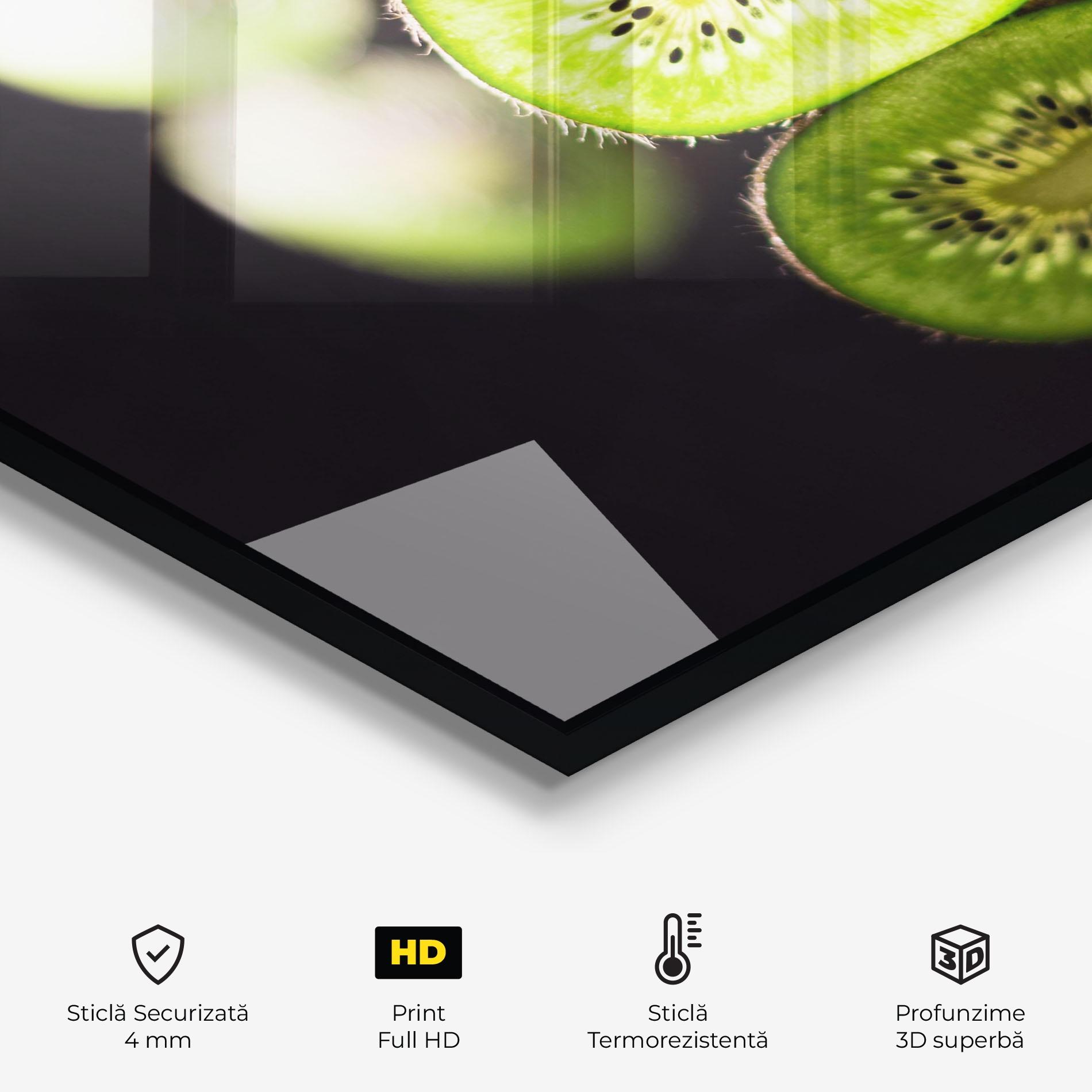 Panou Sticla Bucatarie Light On Kiwi Slice mockup 2