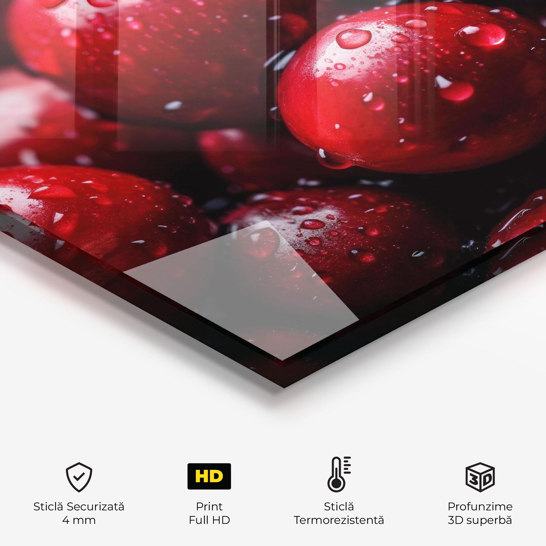 Panou Sticla Bucatarie Wet Cranberries mockup 2