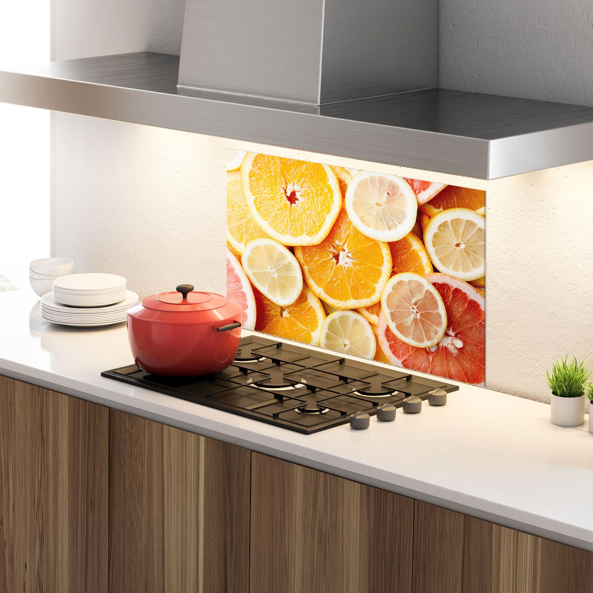 Panou Sticla Bucatarie Citrus Fruits mockup 4