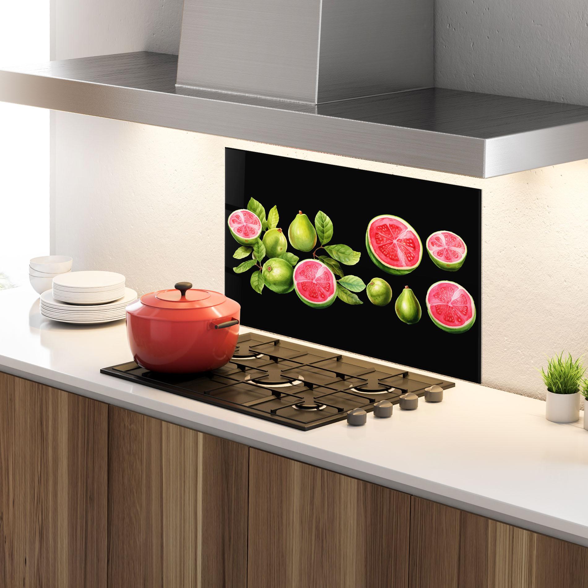 Panou Sticla Bucatarie Green Fruit mockup 4