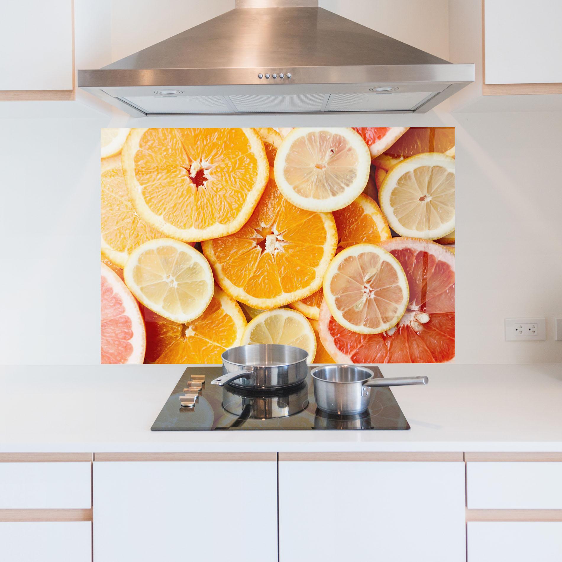 Panou Sticla Bucatarie Citrus Fruits mockup 5