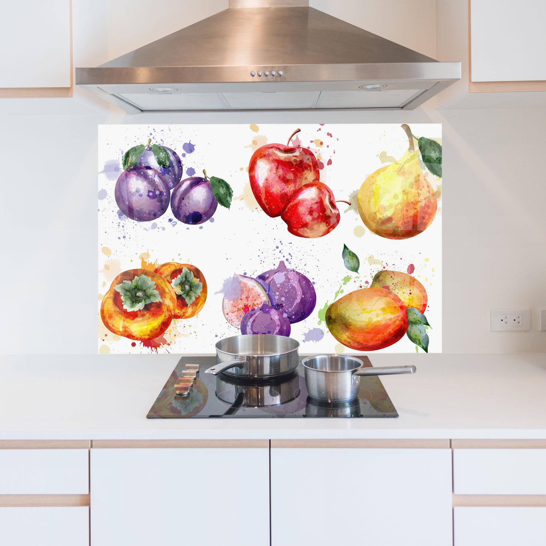 Panou Sticla Bucatarie Fruits Art mockup 5