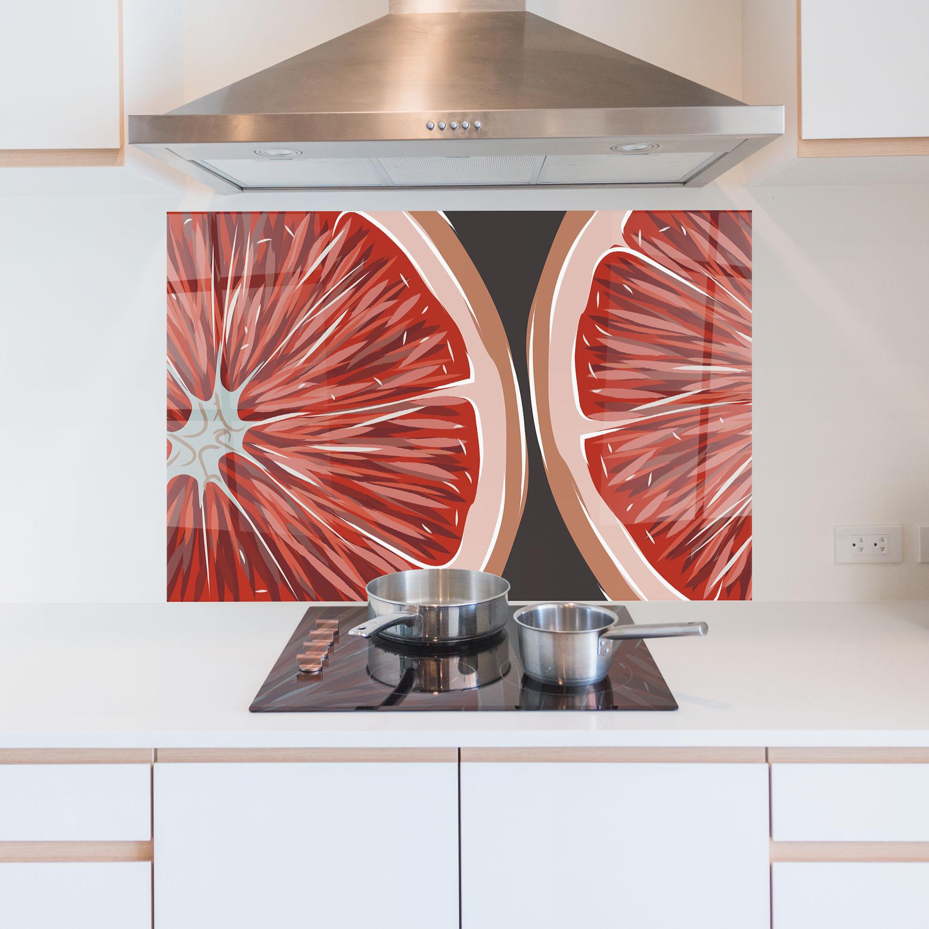 Panou Sticla Bucatarie Grapefruit Close Up mockup 5