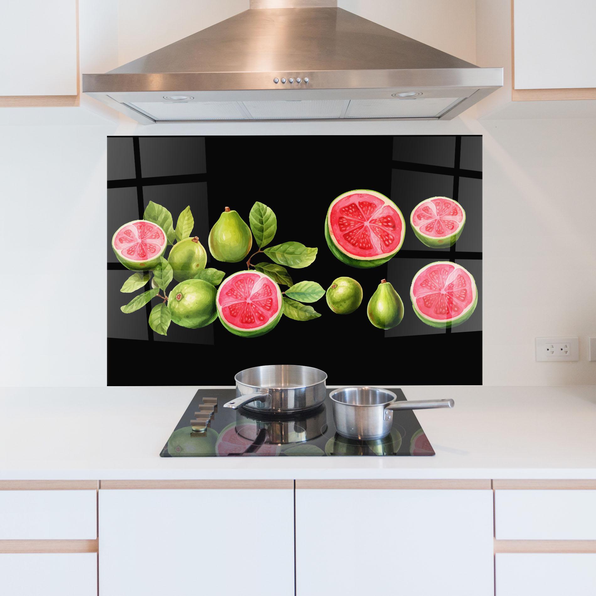 Panou Sticla Bucatarie Green Fruit mockup 5