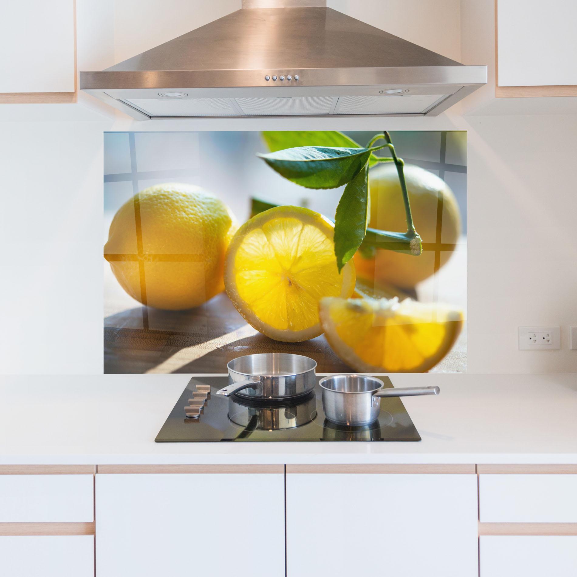 Panou Sticla Bucatarie Lemon In The Sun mockup 5