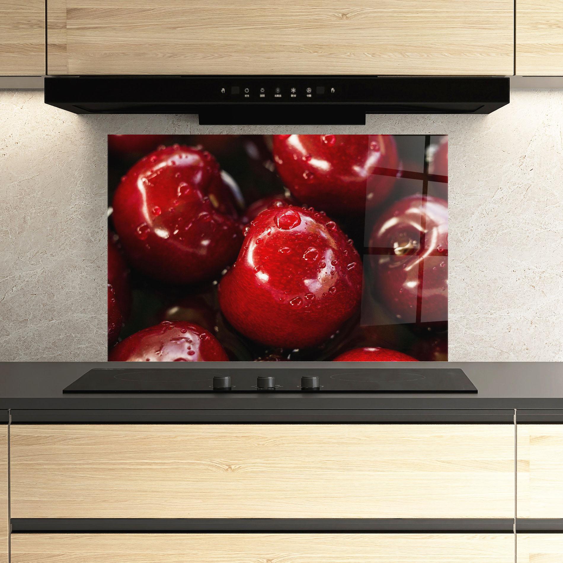 Panou Sticla Bucatarie Cherries mockup 3