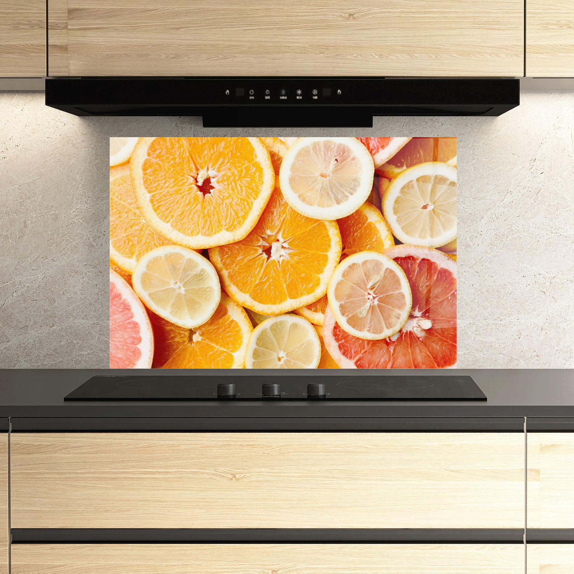 Panou Sticla Bucatarie Citrus Fruits mockup 3