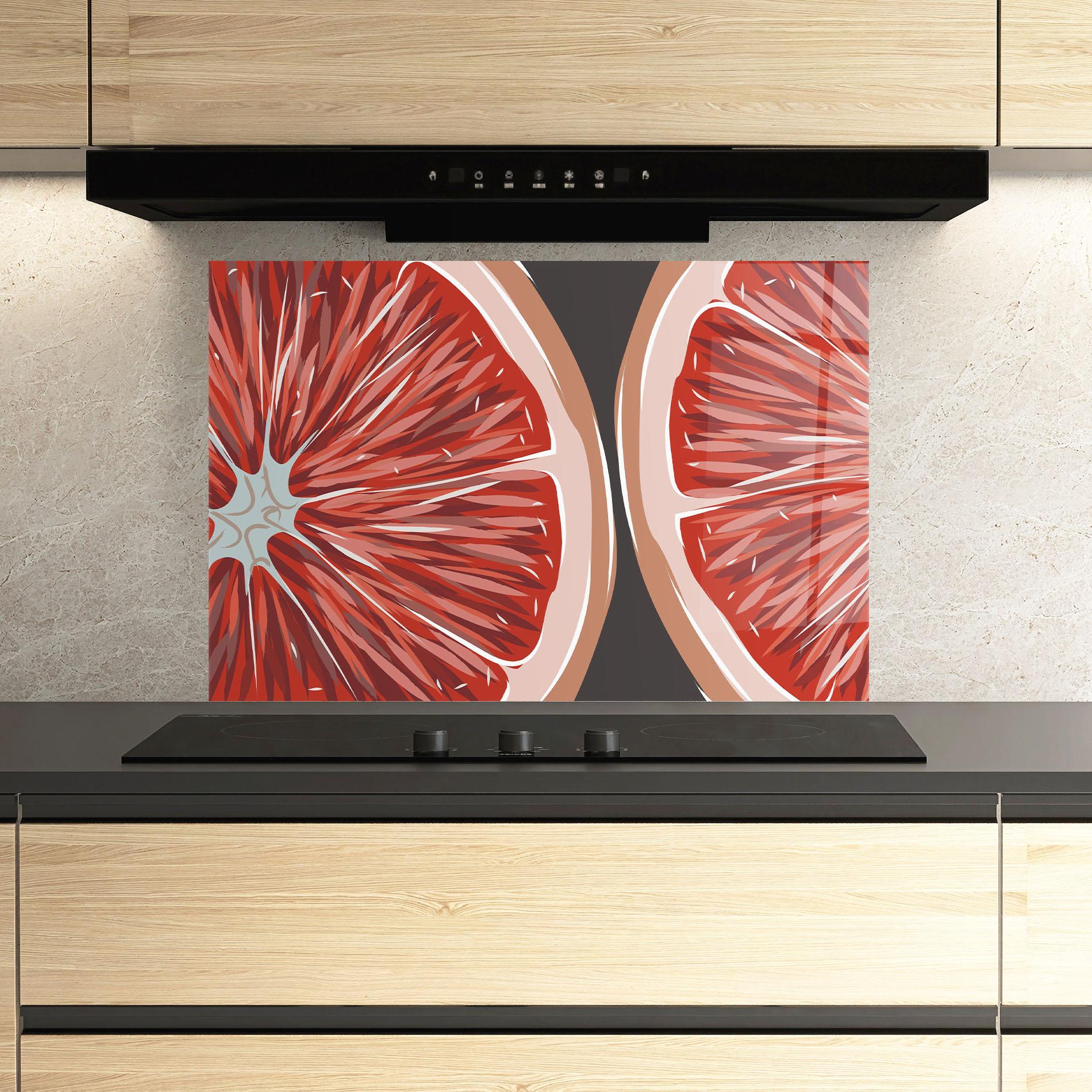 Panou Sticla Bucatarie Grapefruit Close Up mockup 3