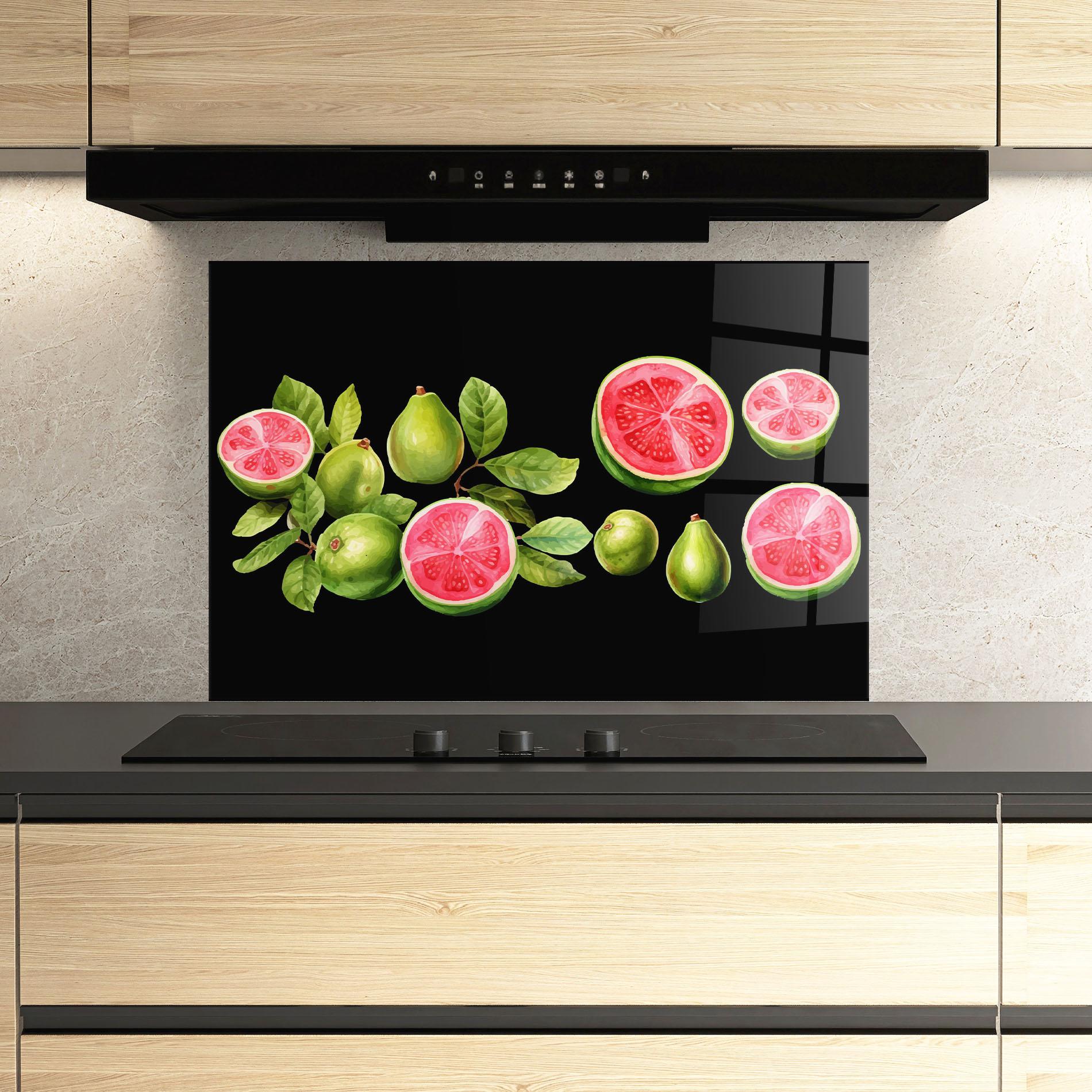 Panou Sticla Bucatarie Green Fruit mockup 3