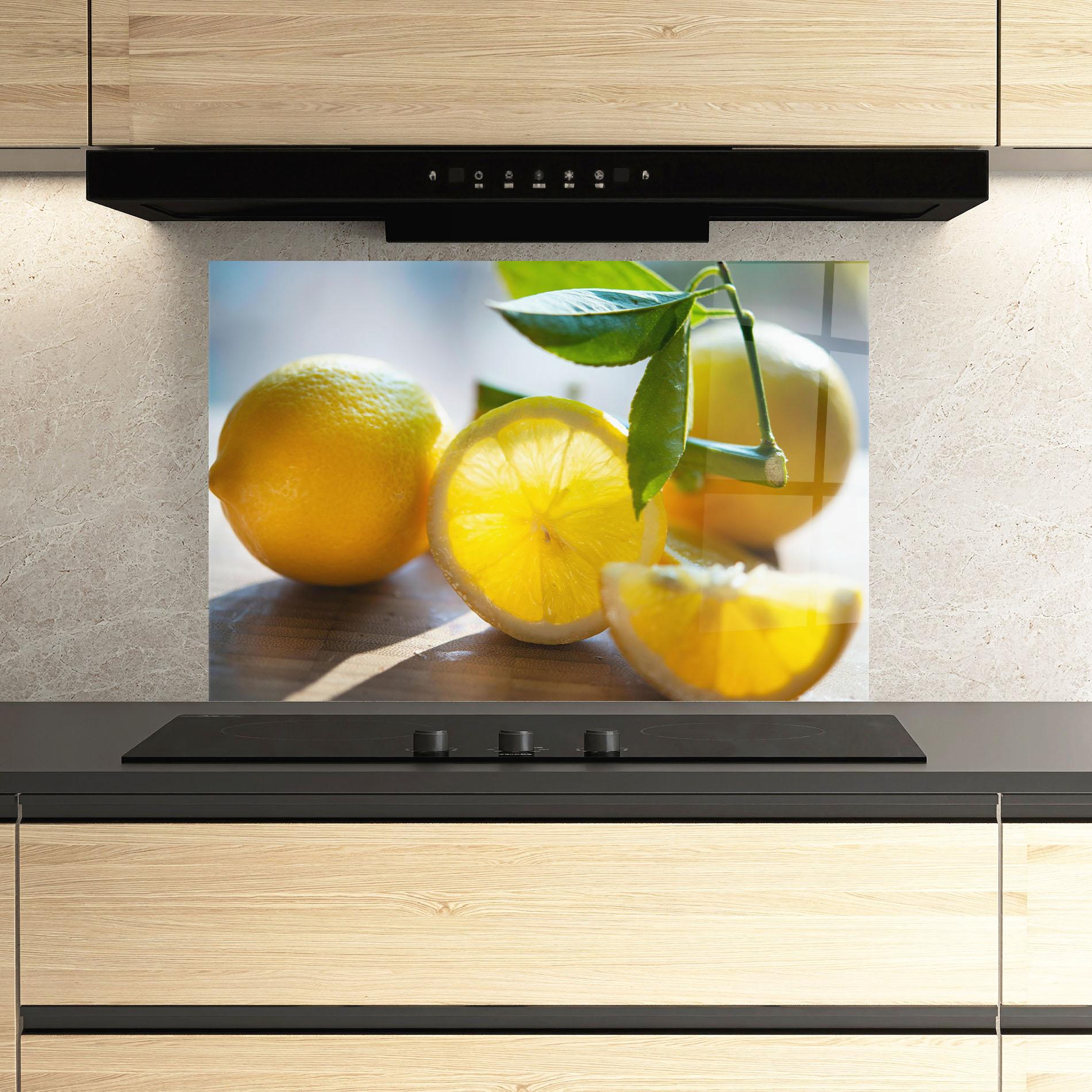 Panou Sticla Bucatarie Lemon In The Sun mockup 3