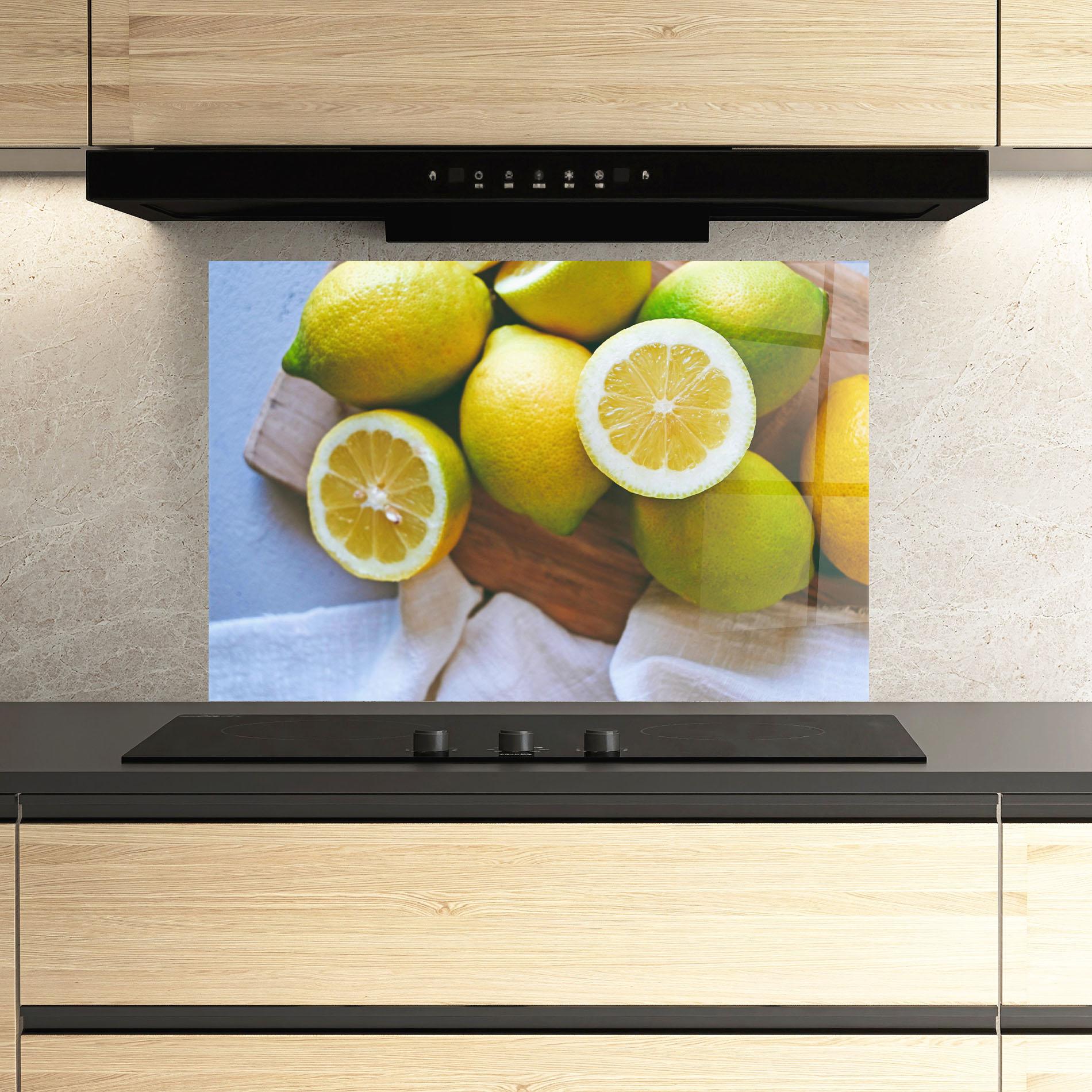 Panou Sticla Bucatarie Lemons On Table mockup 3