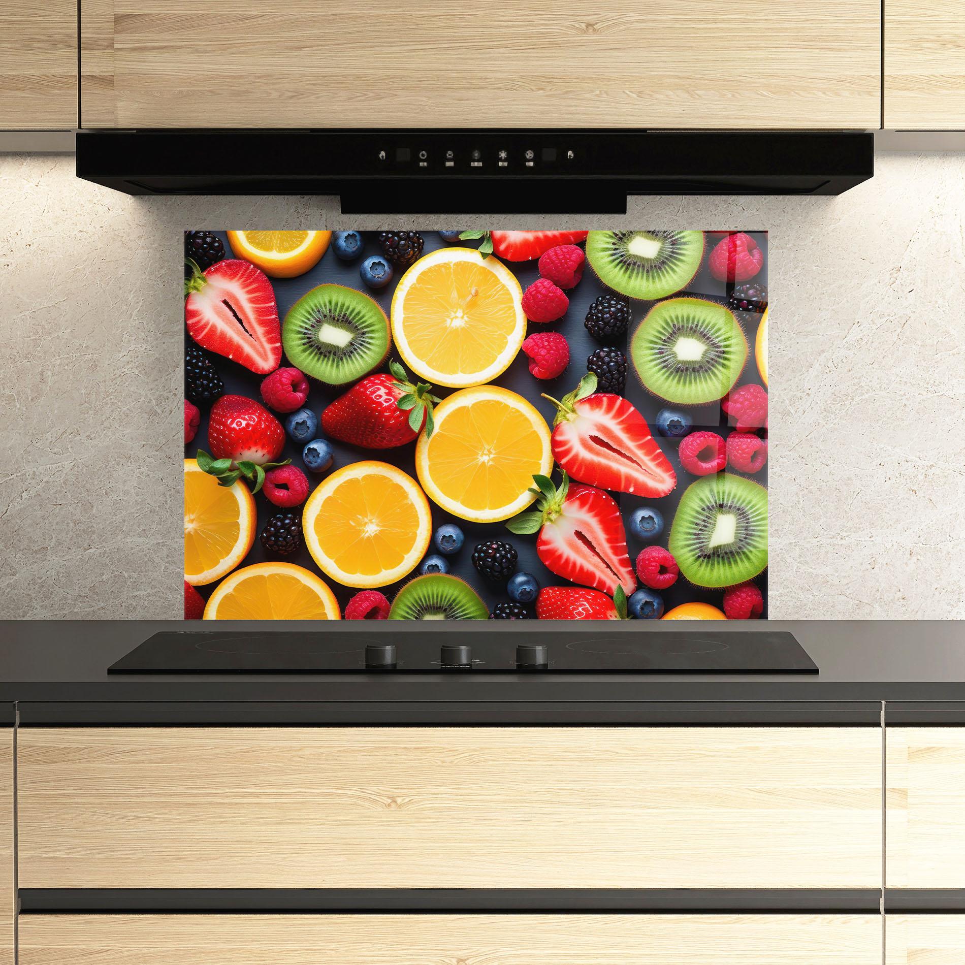 Panou Sticla Bucatarie Orange Fruit Mix mockup 3