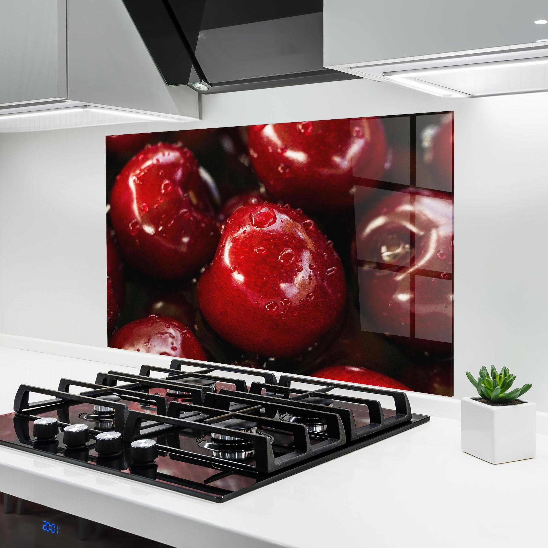 Panou Sticla Bucatarie Cherries mockup 6