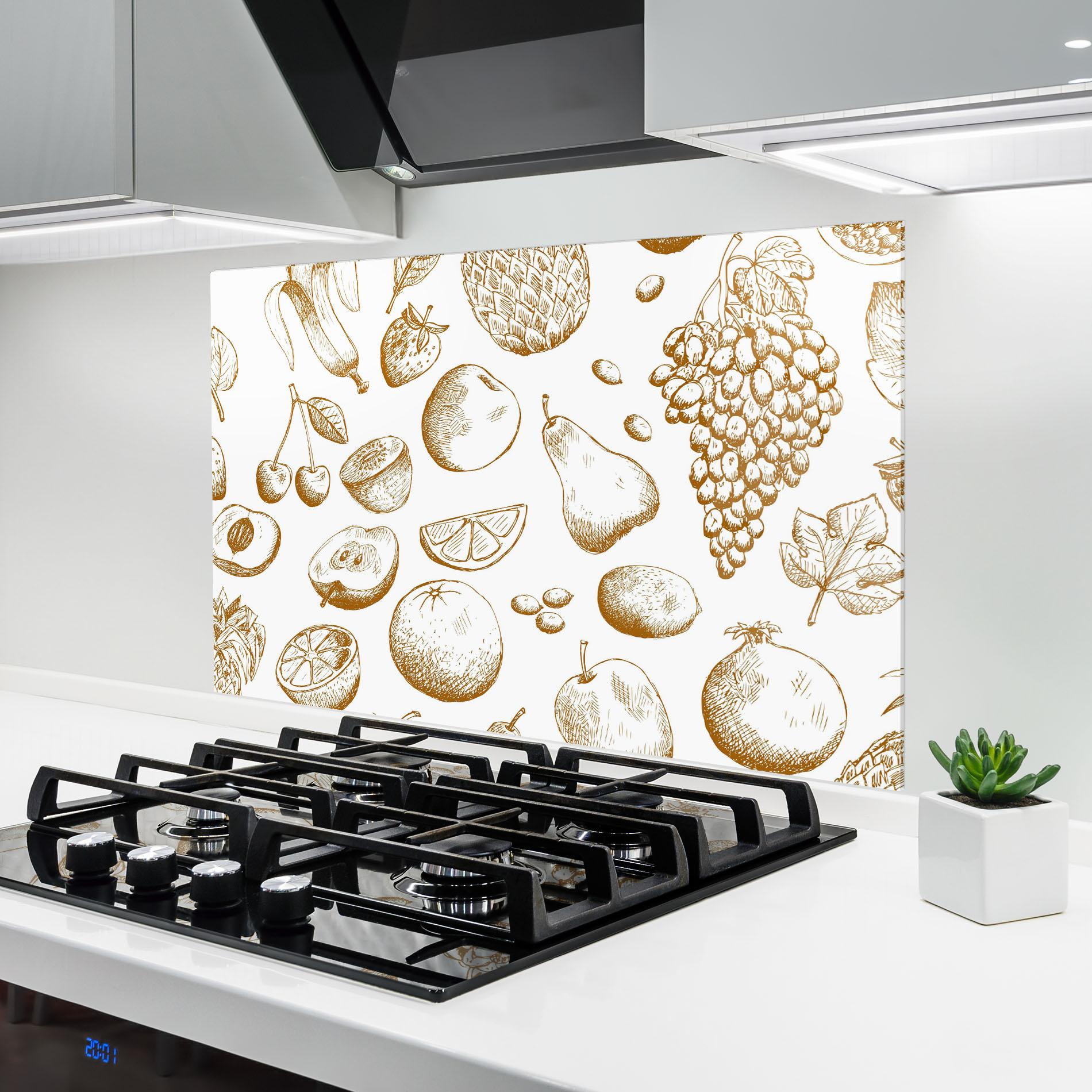 Panou Sticla Bucatarie Floating Fruits mockup 6