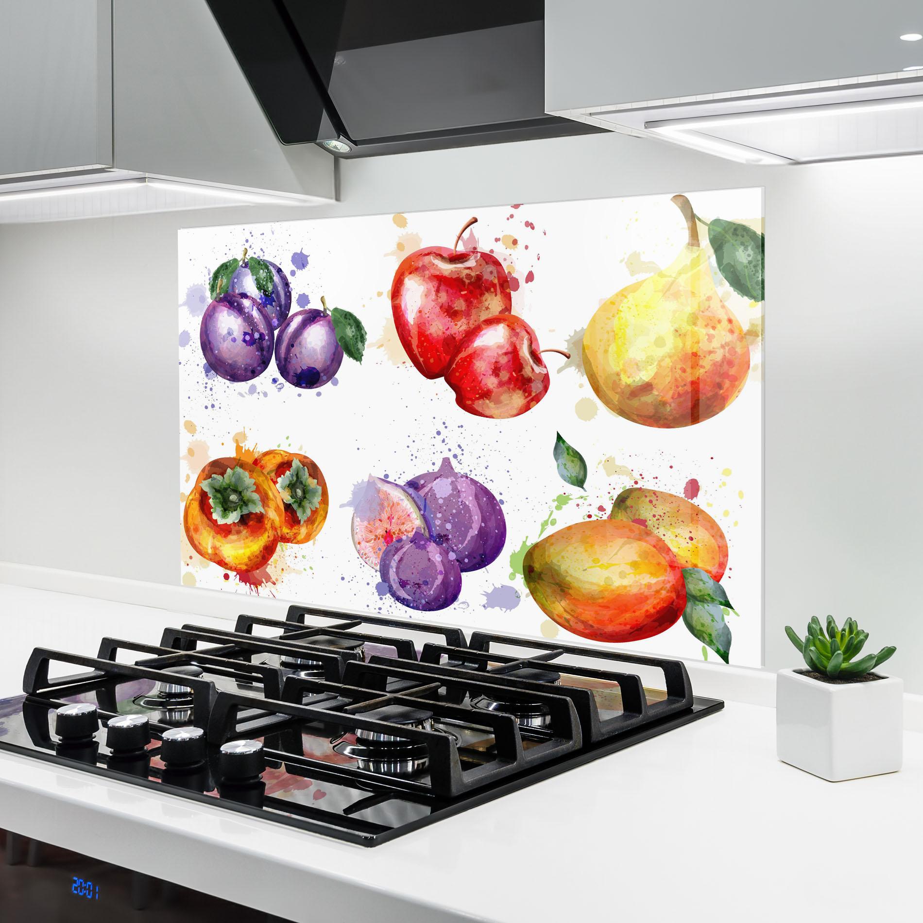 Panou Sticla Bucatarie Fruits Art mockup 6