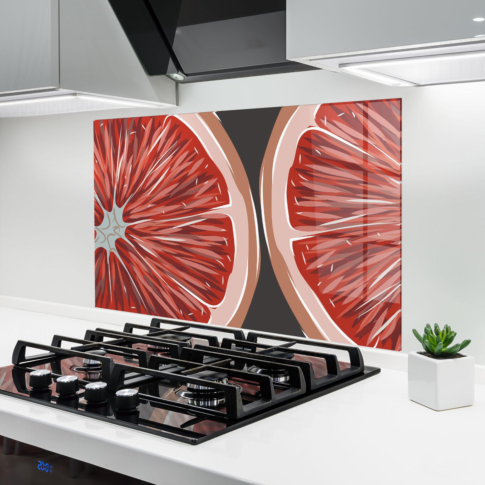 Panou Sticla Bucatarie Grapefruit Close Up mockup 6