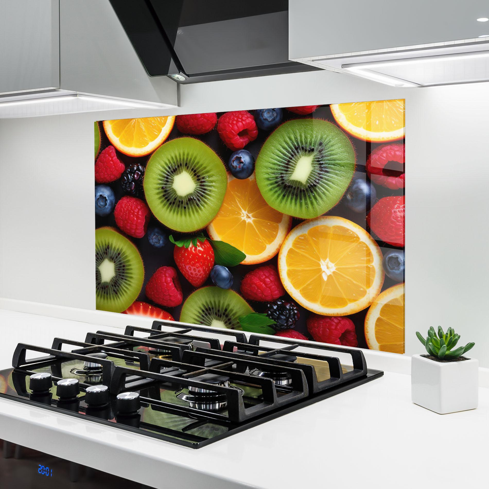 Panou Sticla Bucatarie Kiwi Fruit Mix mockup 6