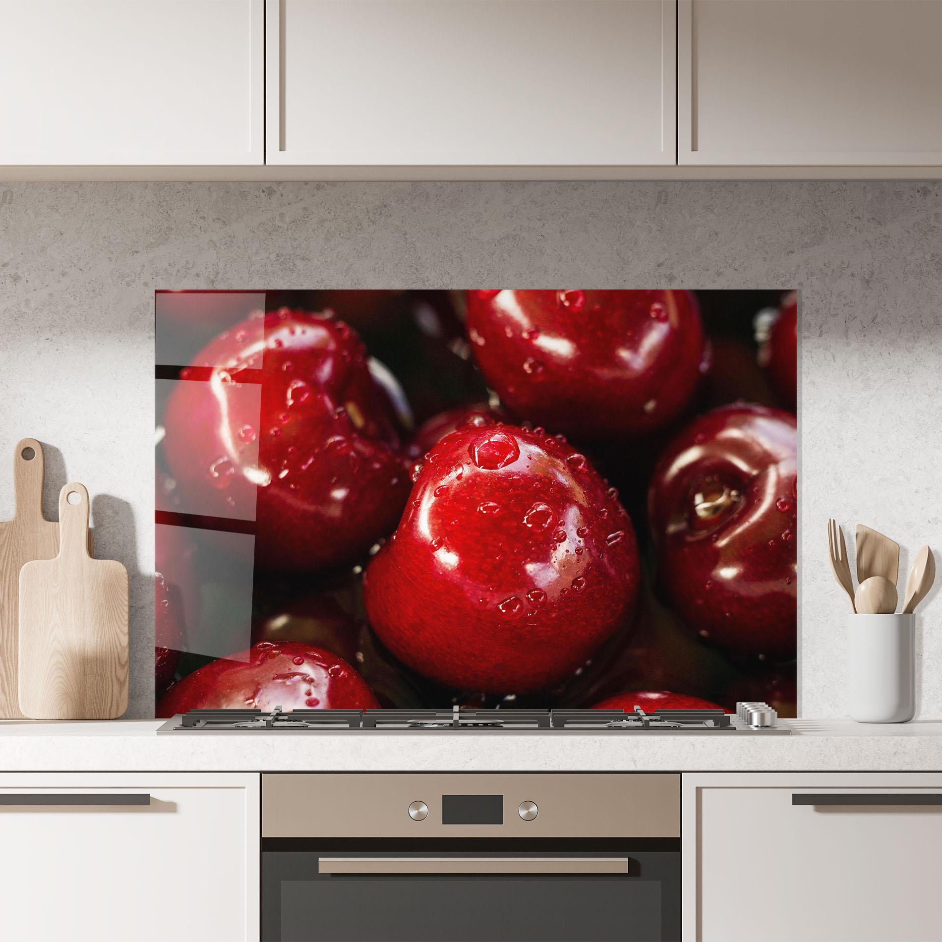 Panou Sticla Bucatarie Cherries mockup 7