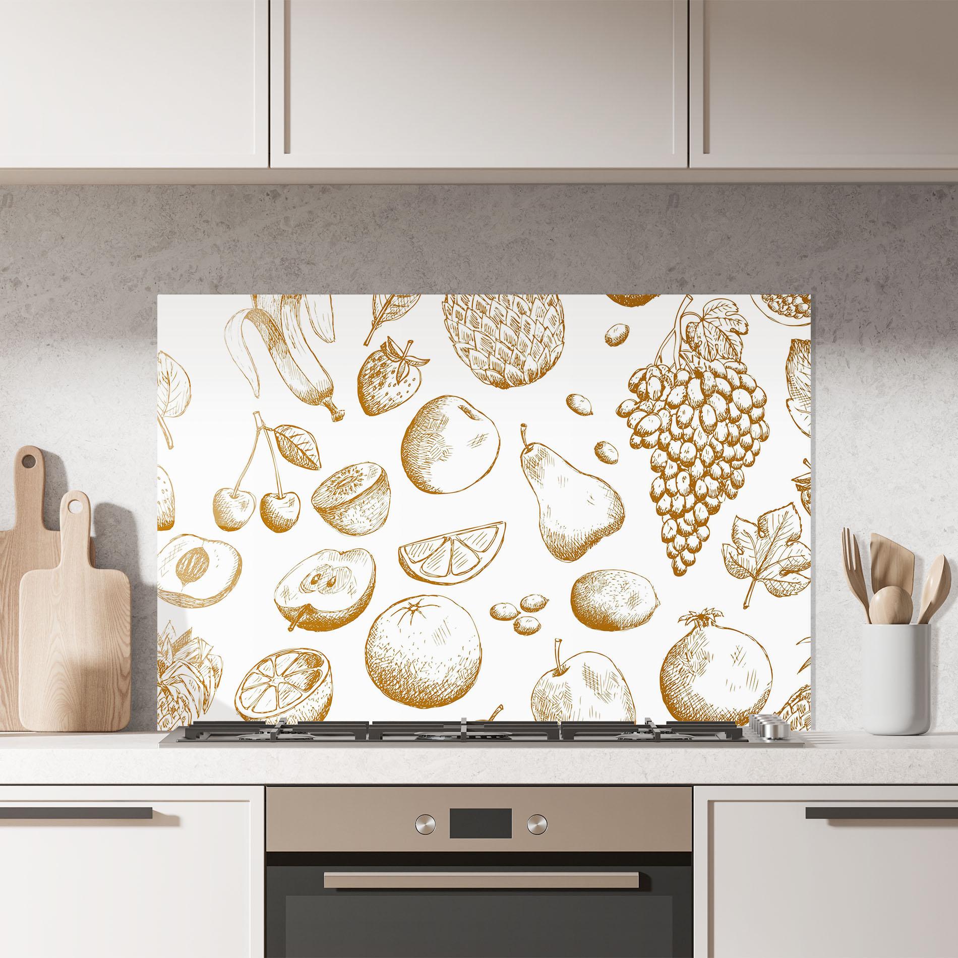 Panou Sticla Bucatarie Floating Fruits mockup 7