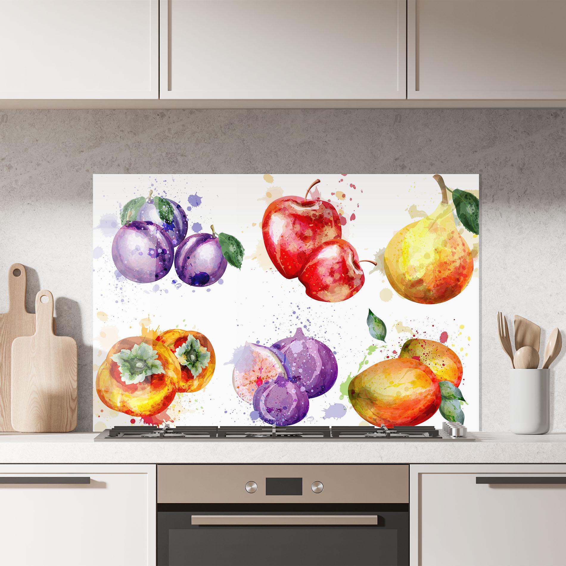 Panou Sticla Bucatarie Fruits Art mockup 7