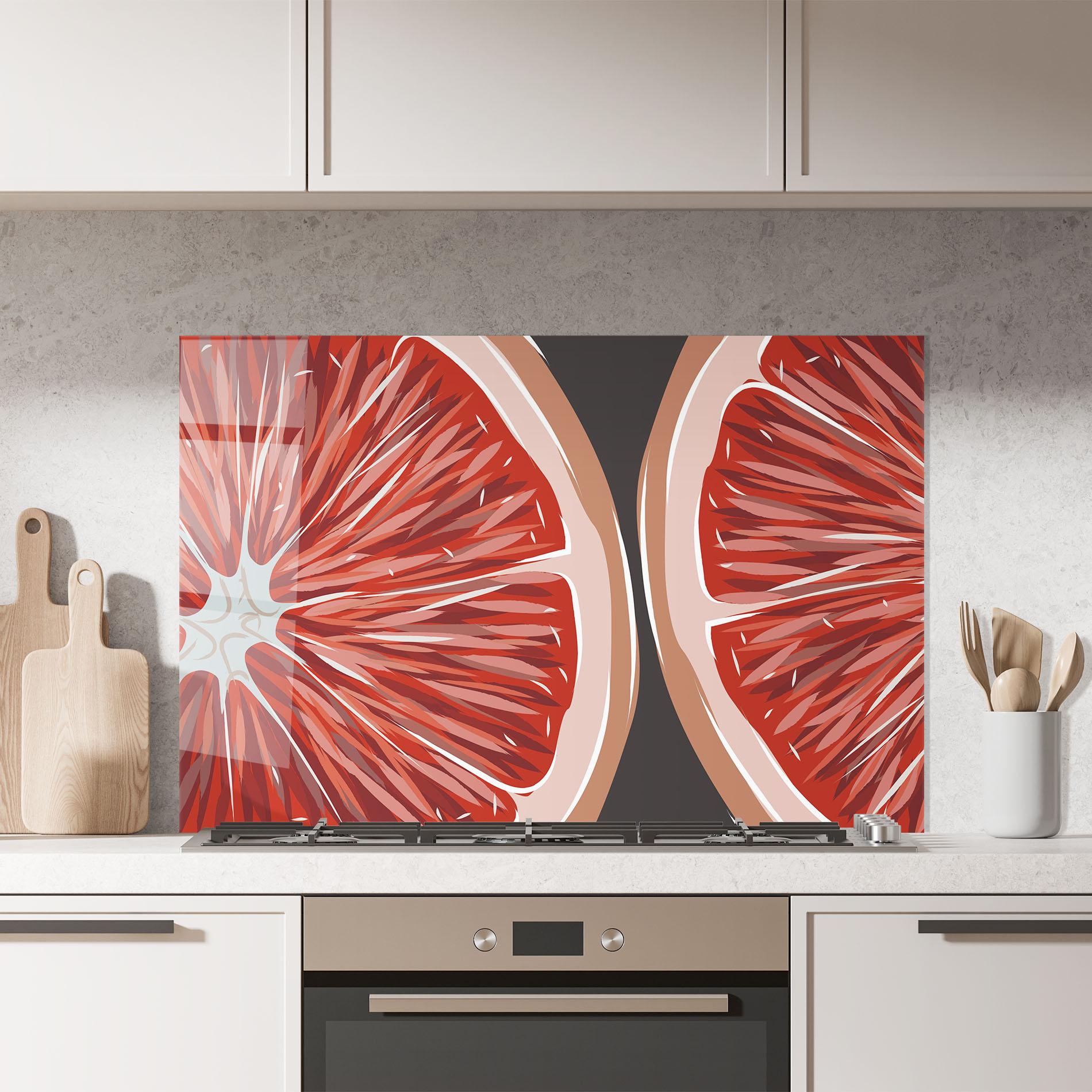 Panou Sticla Bucatarie Grapefruit Close Up mockup 7