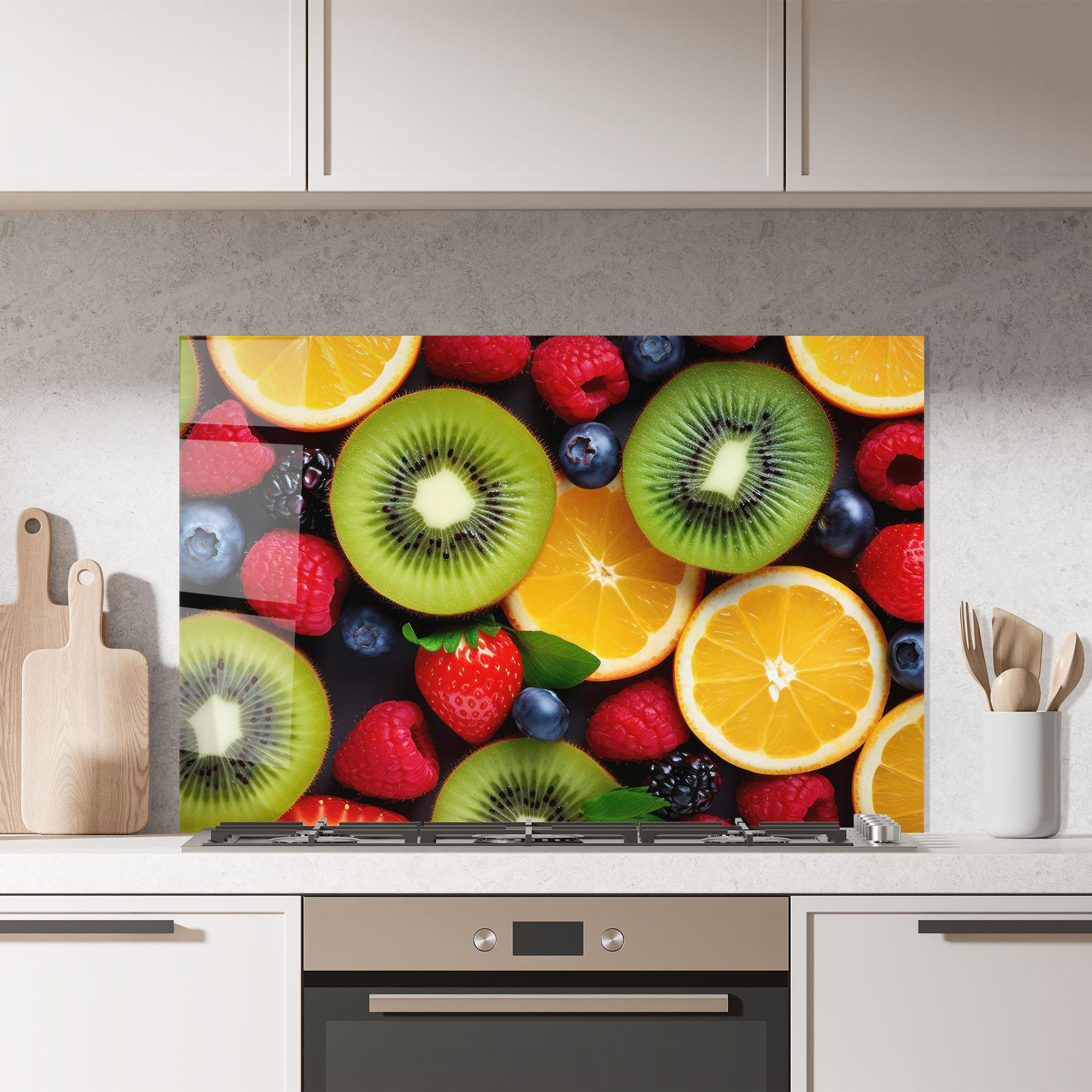 Panou Sticla Bucatarie Kiwi Fruit Mix mockup 7