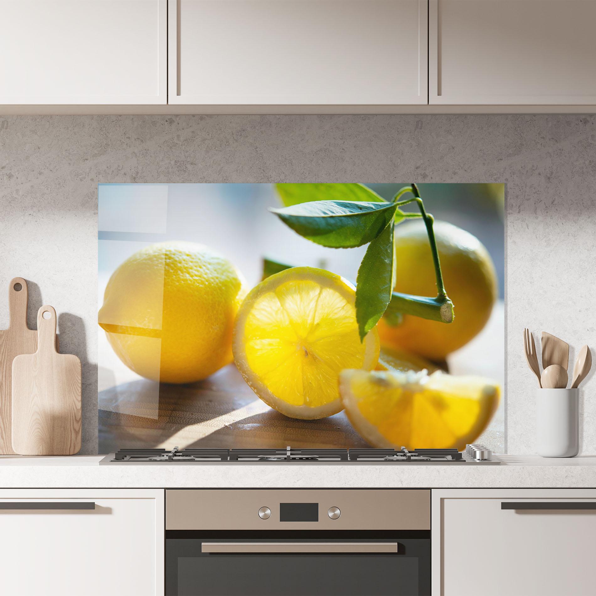 Panou Sticla Bucatarie Lemon In The Sun mockup 7