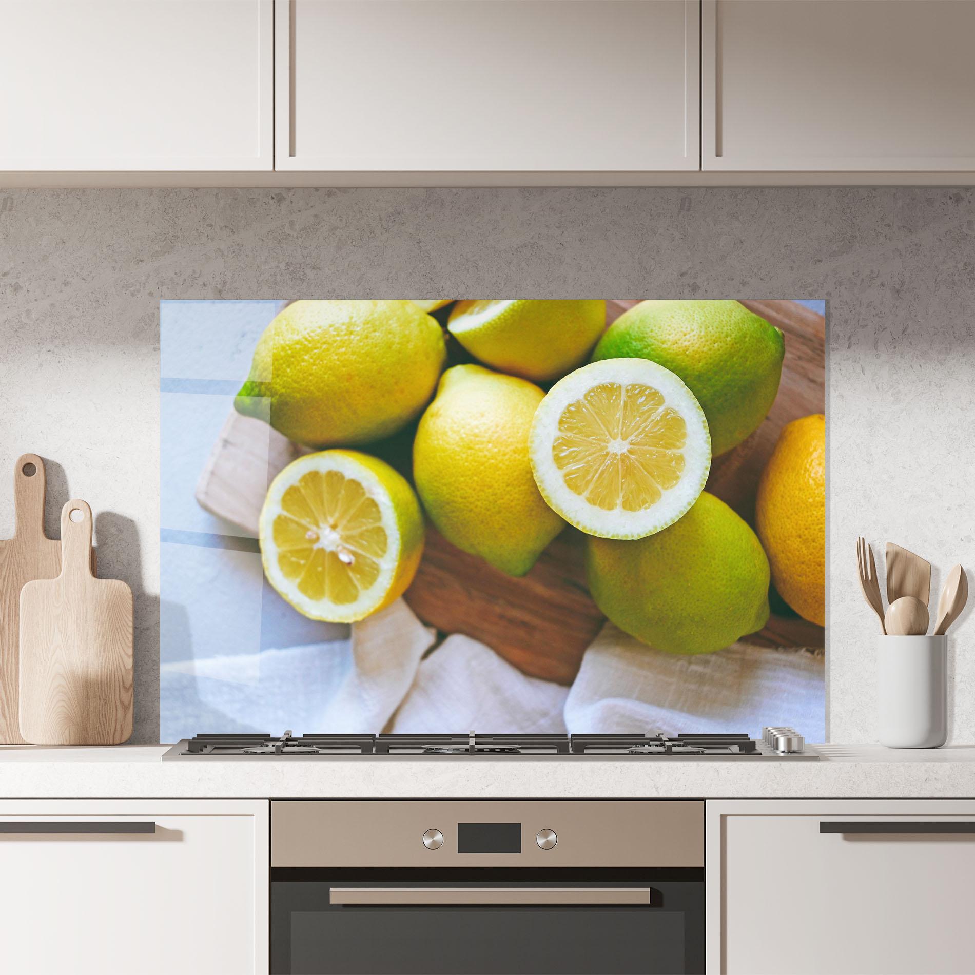 Panou Sticla Bucatarie Lemons On Table mockup 7