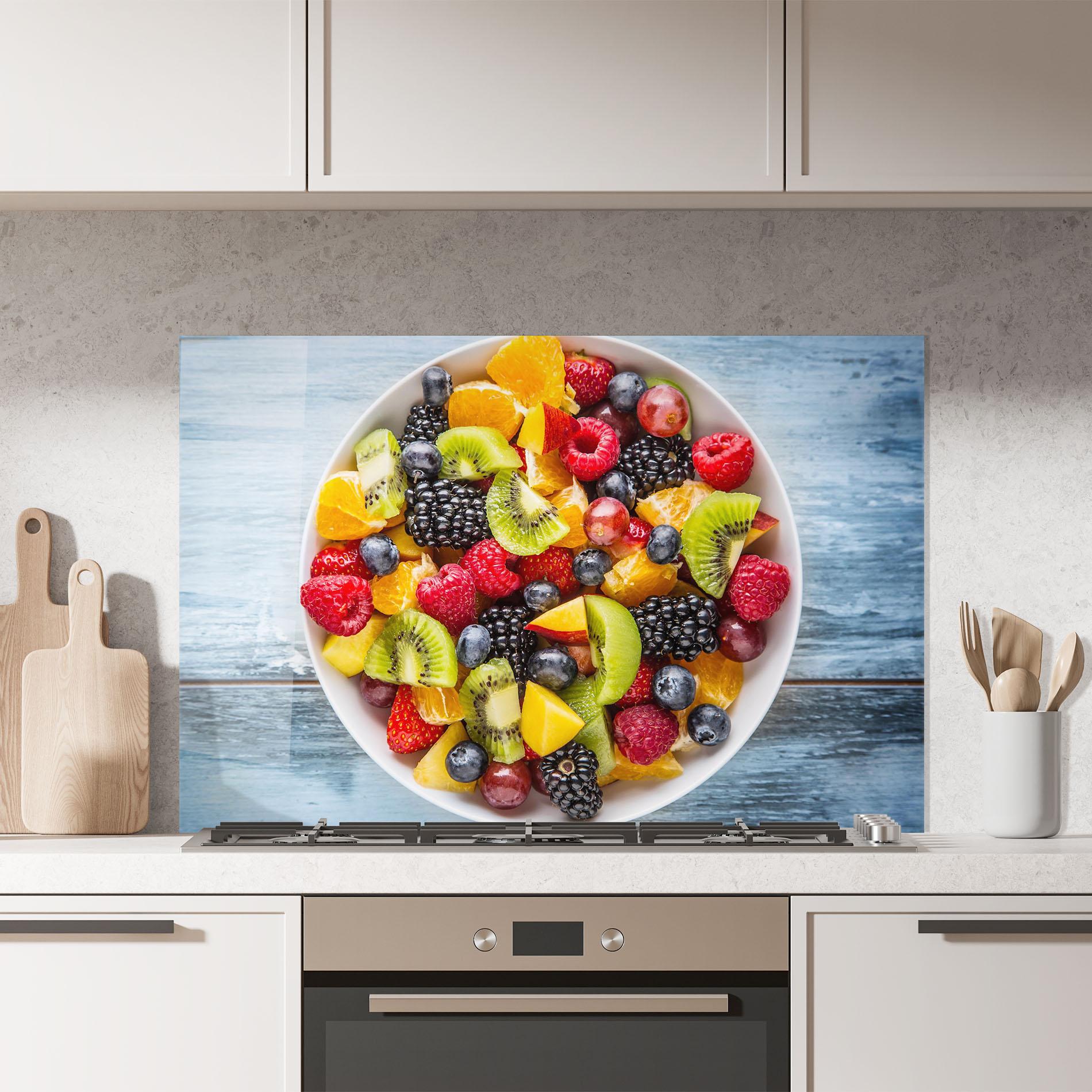 Panou Sticla Bucatarie Tropical Fruit Salad mockup 7
