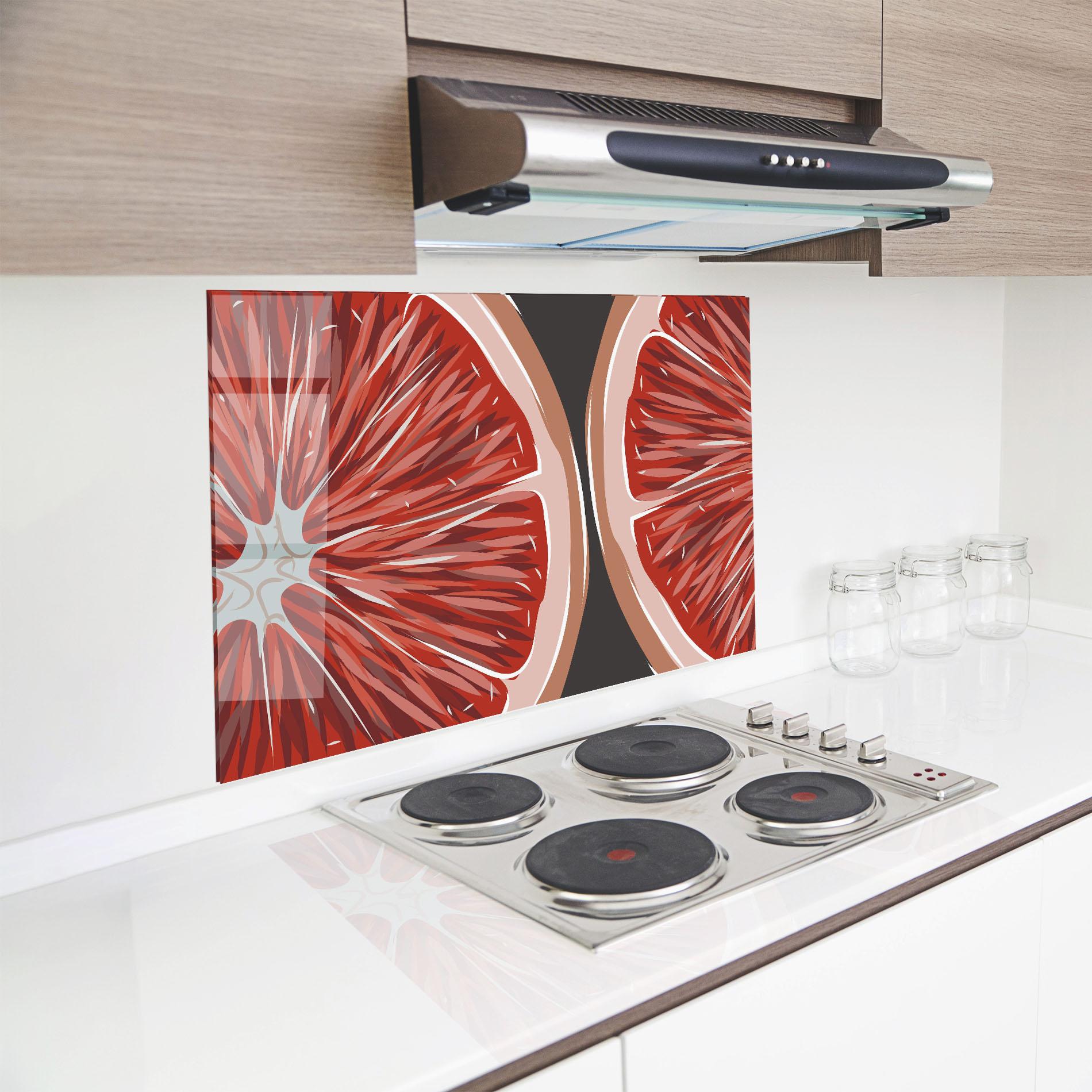 Panou Sticla Bucatarie Grapefruit Close Up mockup 8