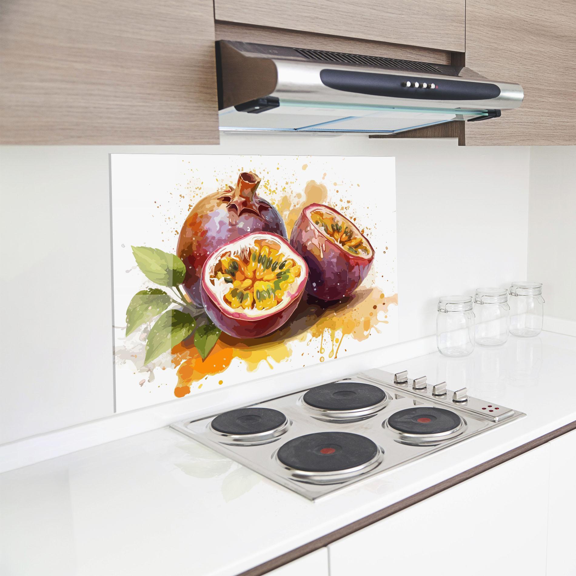 Panou Sticla Bucatarie Passion Fruit Art mockup 8