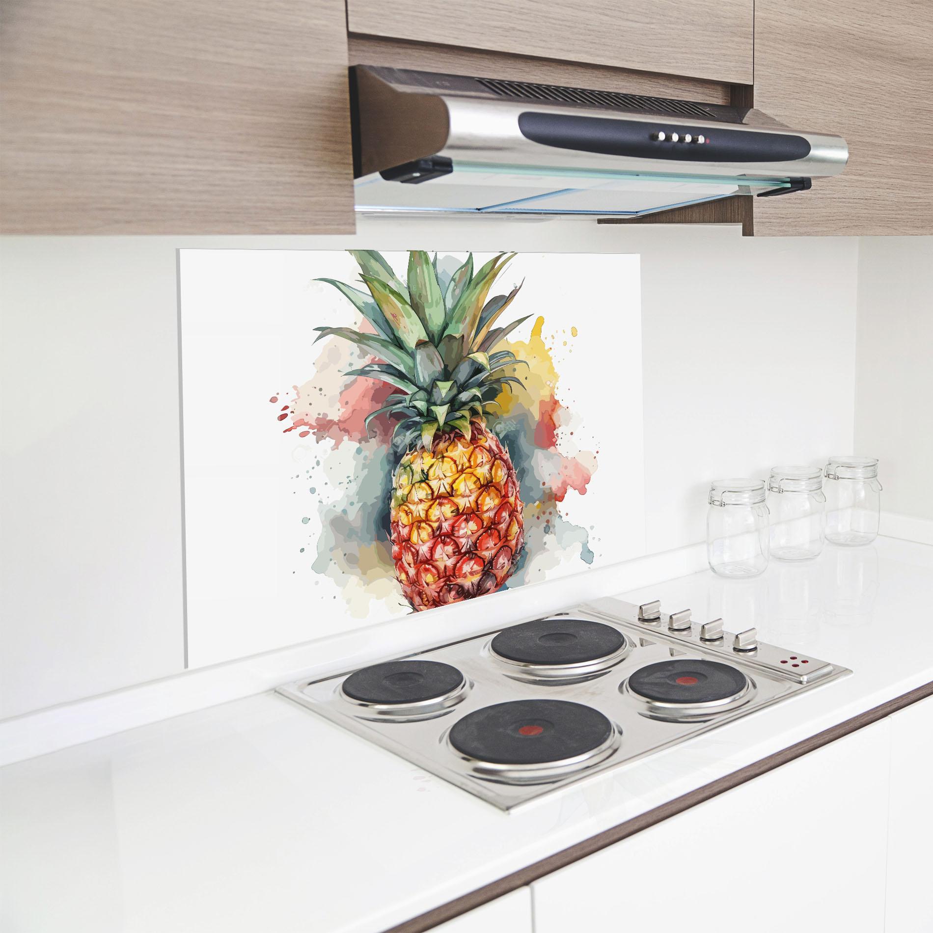 Panou Sticla Bucatarie Pineapple Art mockup 8