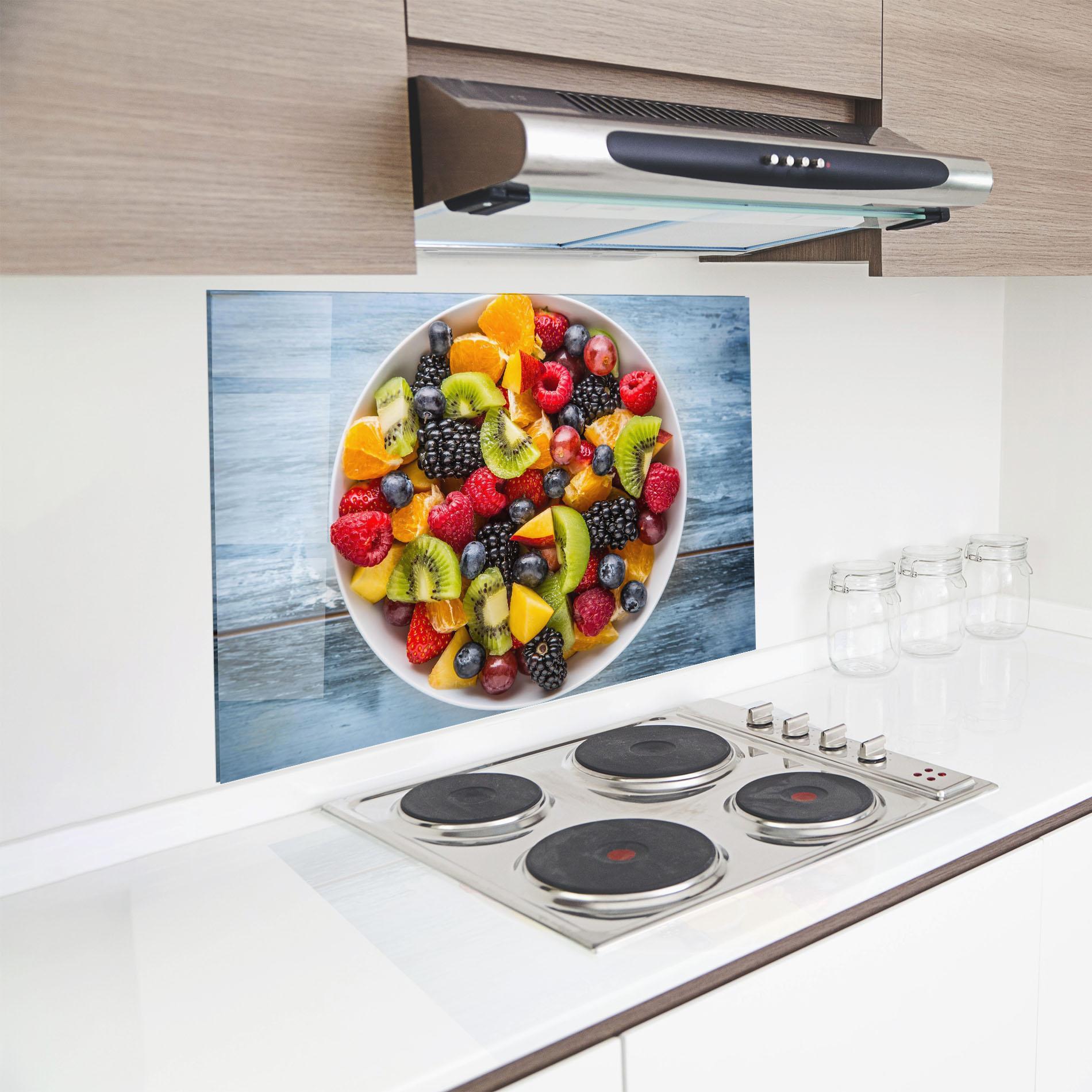 Panou Sticla Bucatarie Tropical Fruit Salad mockup 8