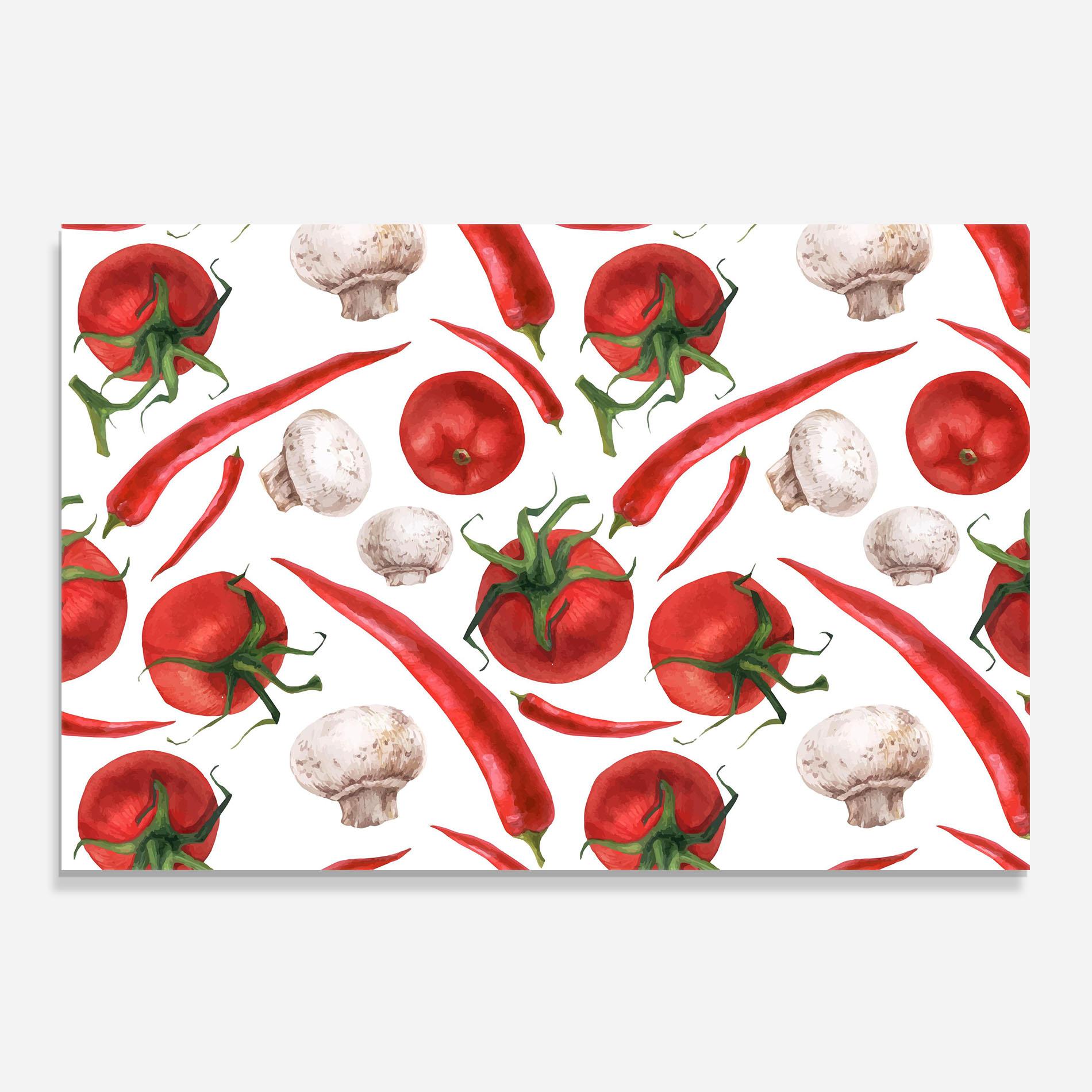 Panou Sticla Bucatarie Floating Tomato mockup 0