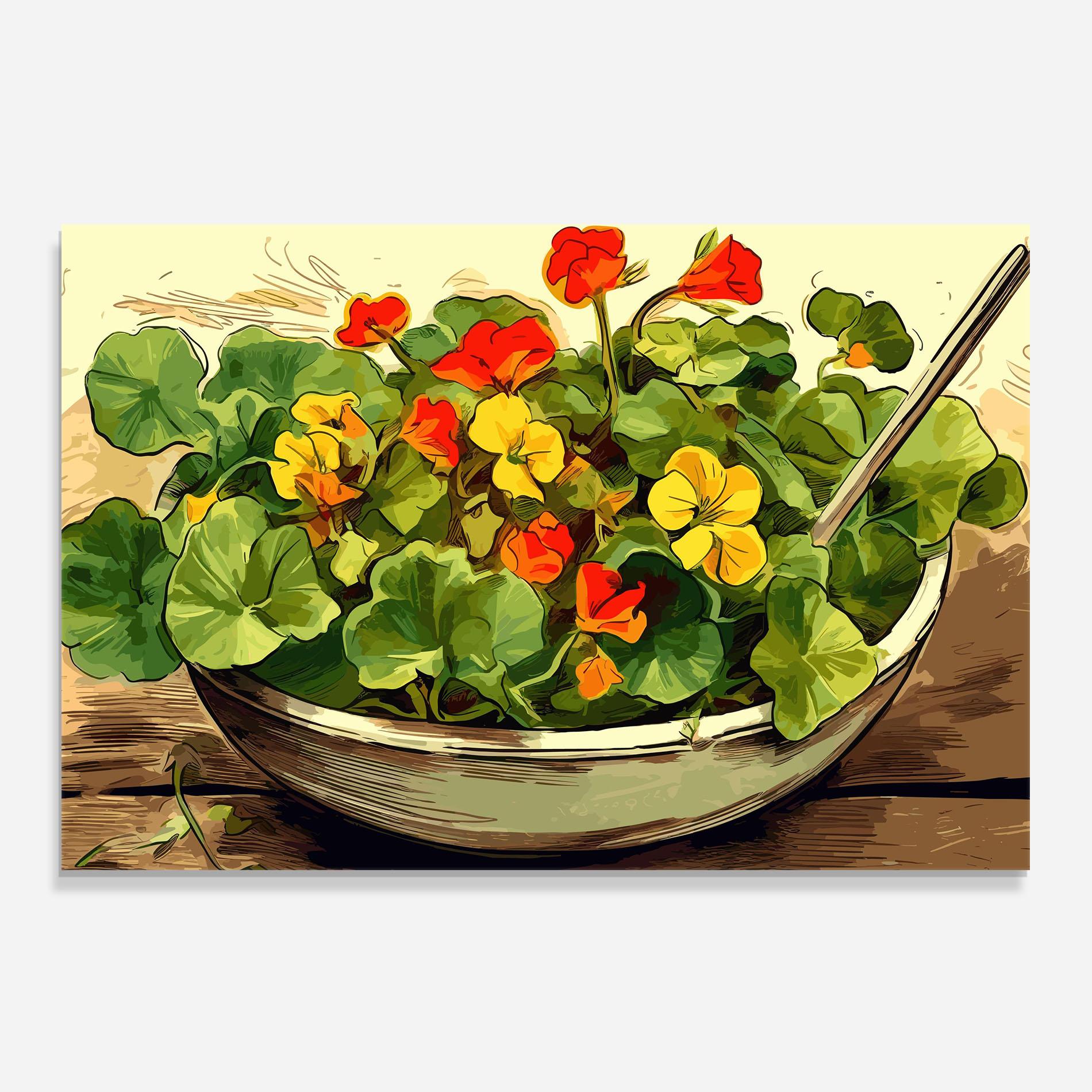 Panou Sticla Bucatarie Flower Food mockup 0