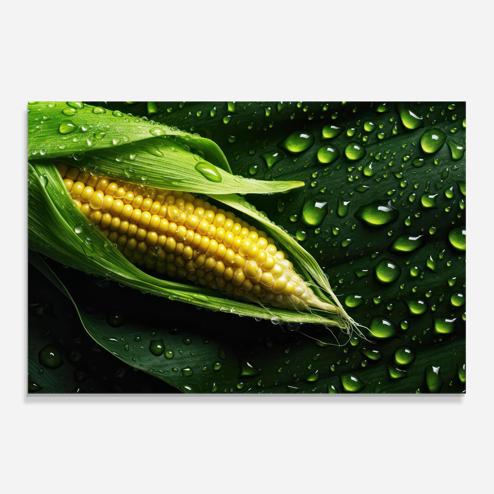Panou Sticla Bucatarie Rainy Clean Corn mockup 0