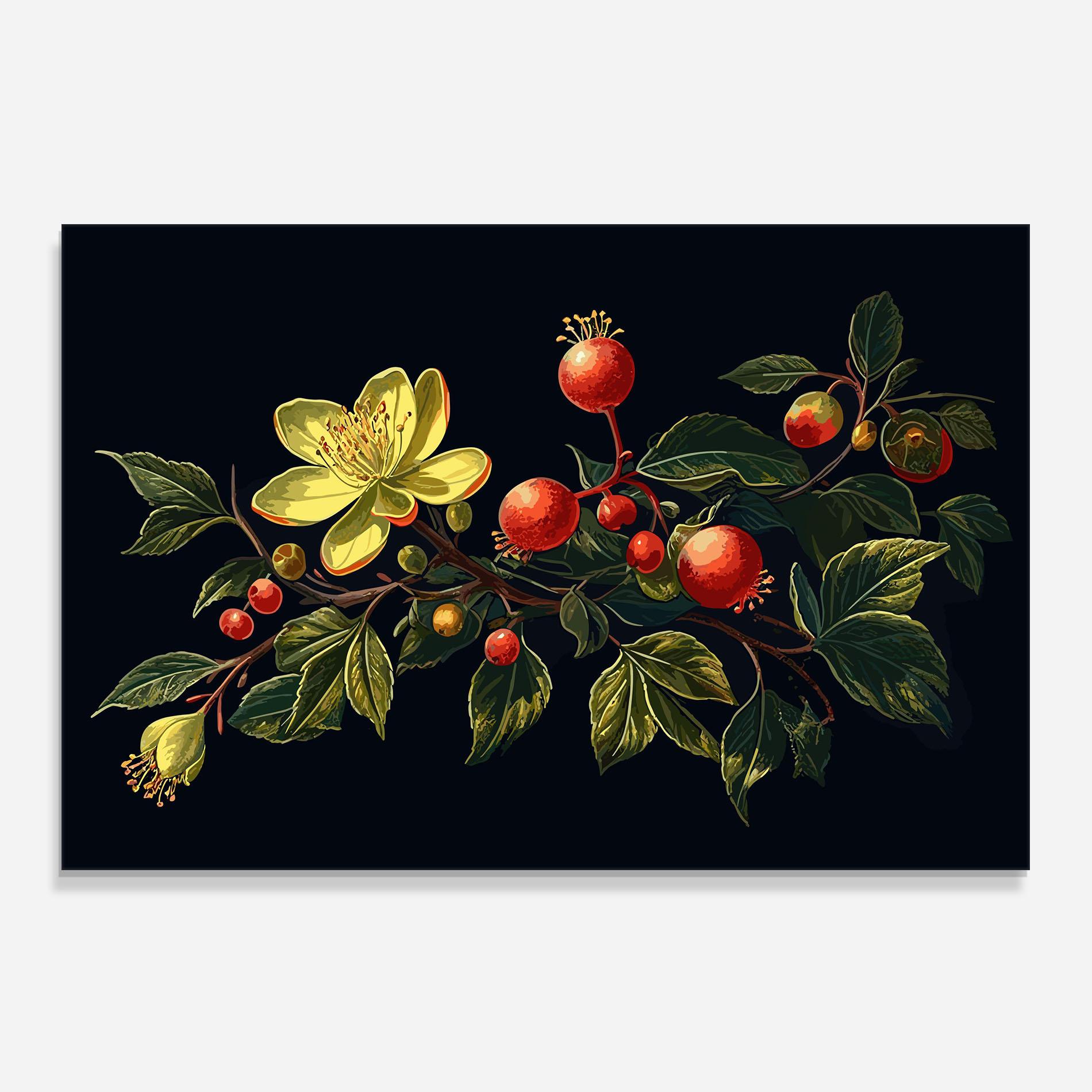 Panou Sticla Bucatarie Yellow Flower Food mockup 0