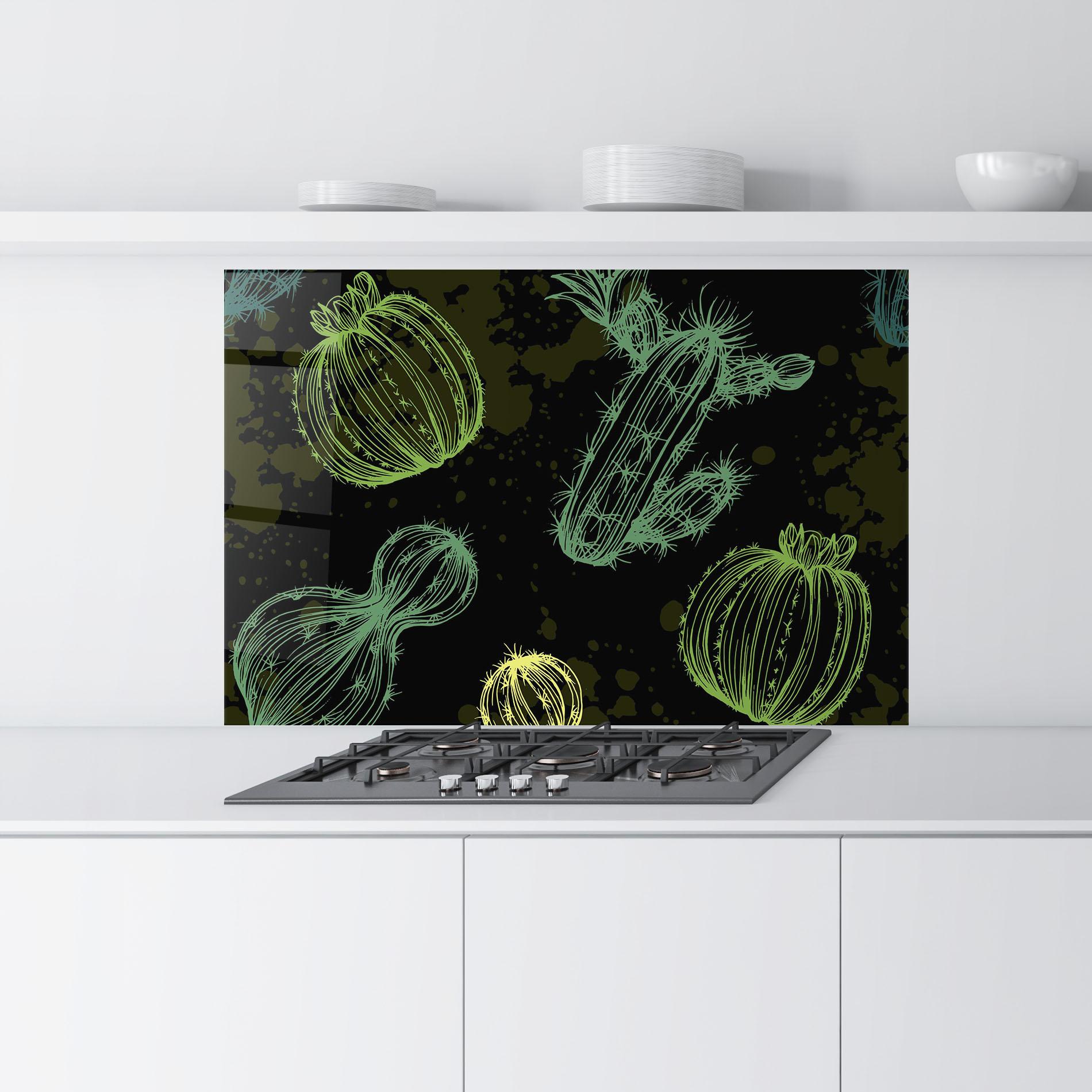 Panou Sticla Bucatarie Cactus Art mockup 9