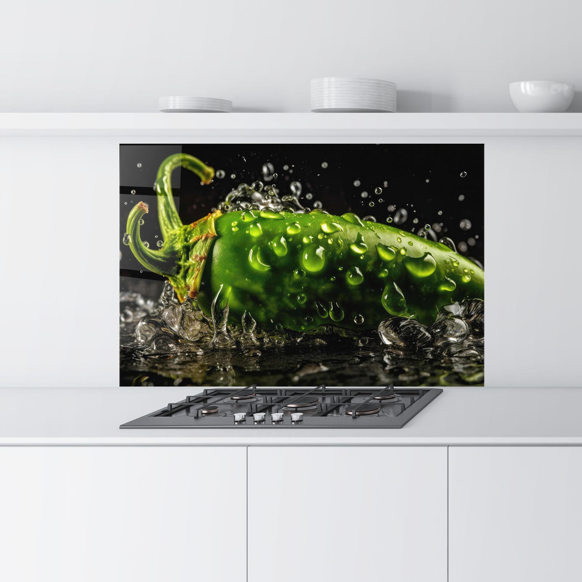 Panou Sticla Bucatarie Chili Splash mockup 9