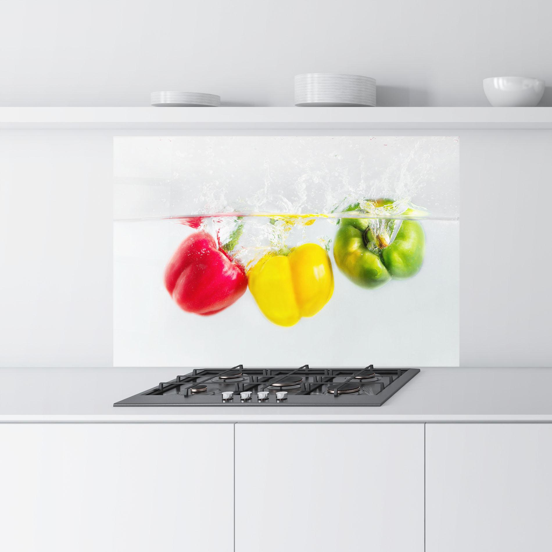 Panou Sticla Bucatarie Colorful Bellpepper mockup 9